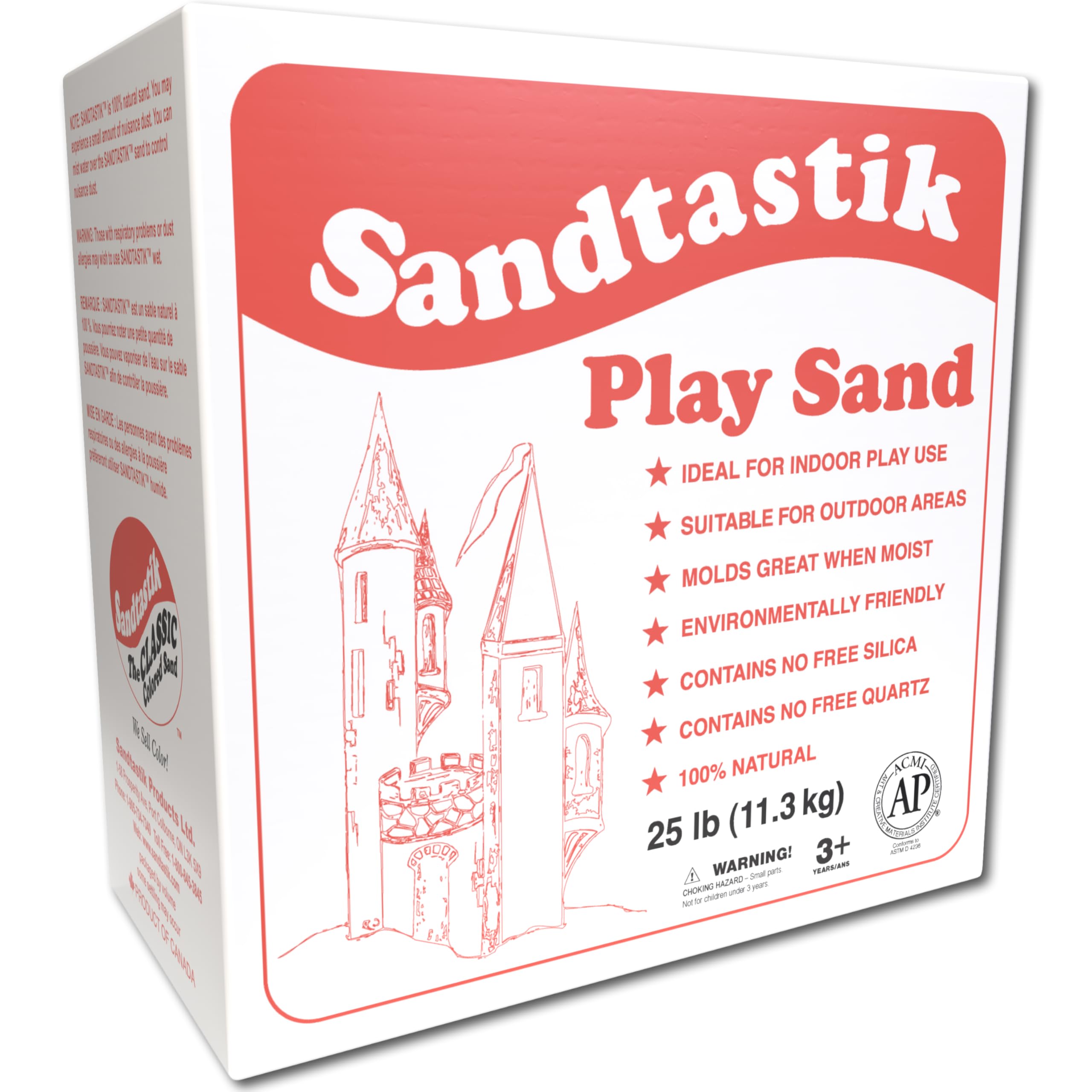 Premium Non-Toxic Sparkling White Play Sand - 25 lb (11.3 kg) for Kids Sensory Play | Safe for Sandboxes, Sensory Tables & Water Tables | Moldable & Easy to Scoop | Perfect for Indoor & Outdoor Play Activities