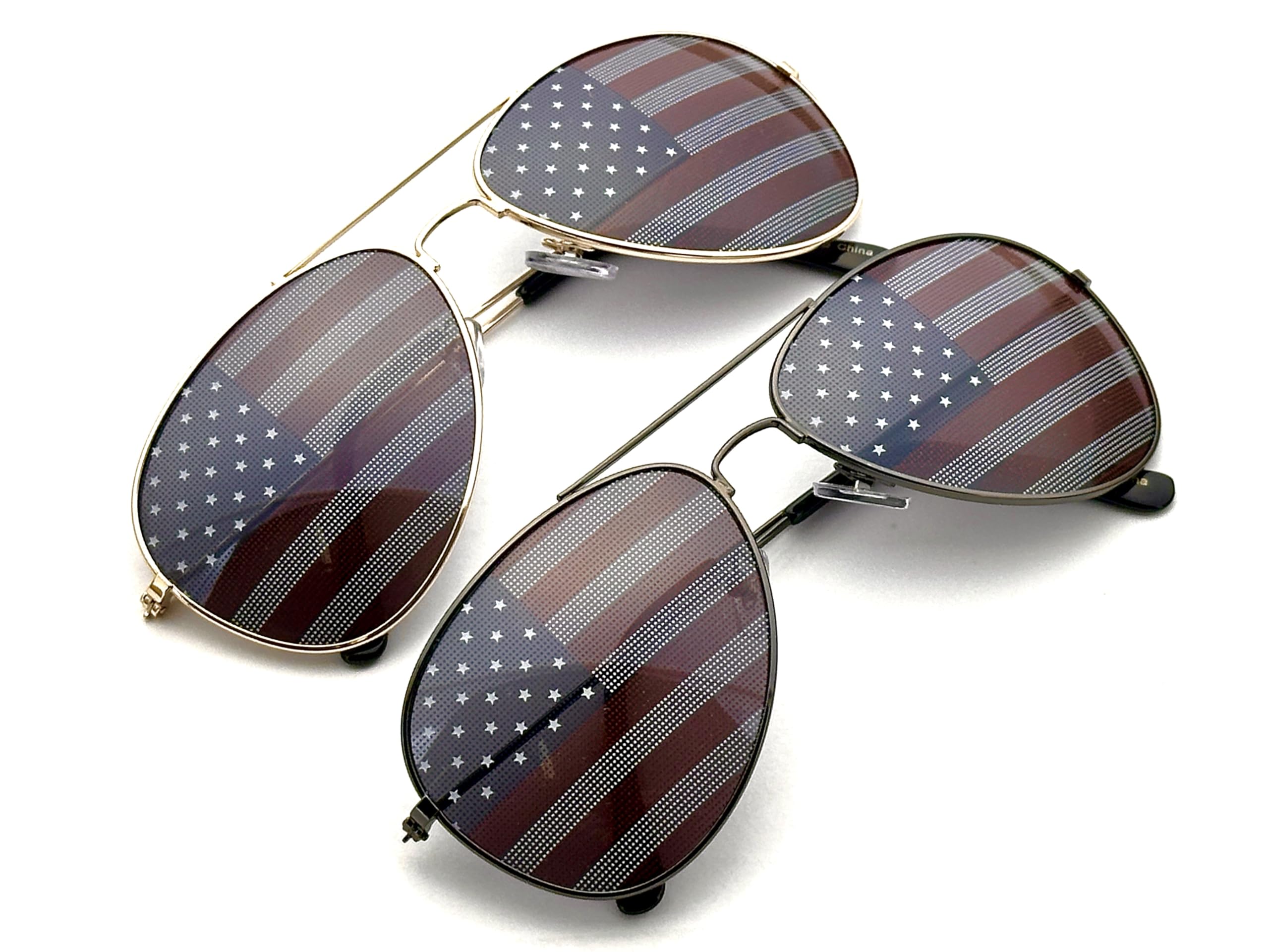 Goson American Flag Mirror Novelty Sunglasses - Patriotic Fashion Accessory for 4th of July, Concerts & Outdoor Events