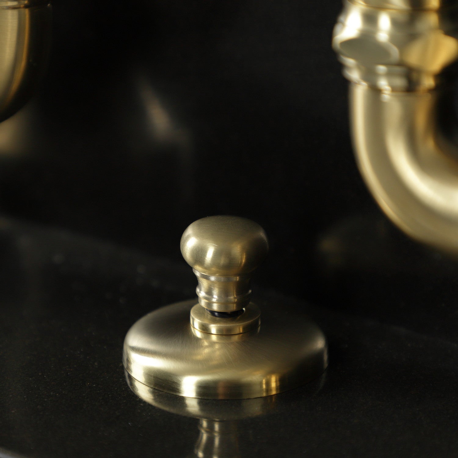 Bel Air KS7977BPL Brushed Brass Two-Handle 3-Hole Deck Mount Bathroom Sink Faucet with Brass Pop-Up Drain - Perfect for Modern Bathrooms & Vanities