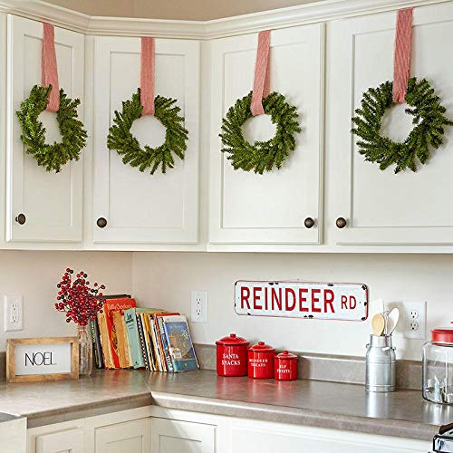 144 Pack 8 Inch Artificial Christmas Wreaths - Small Holiday Pine Wreath Decorations for Kitchen Cabinets, Dining Chairs & Tables - Perfect for Christmas Tree Decor, Mantel Decorations & Front Door Wreaths