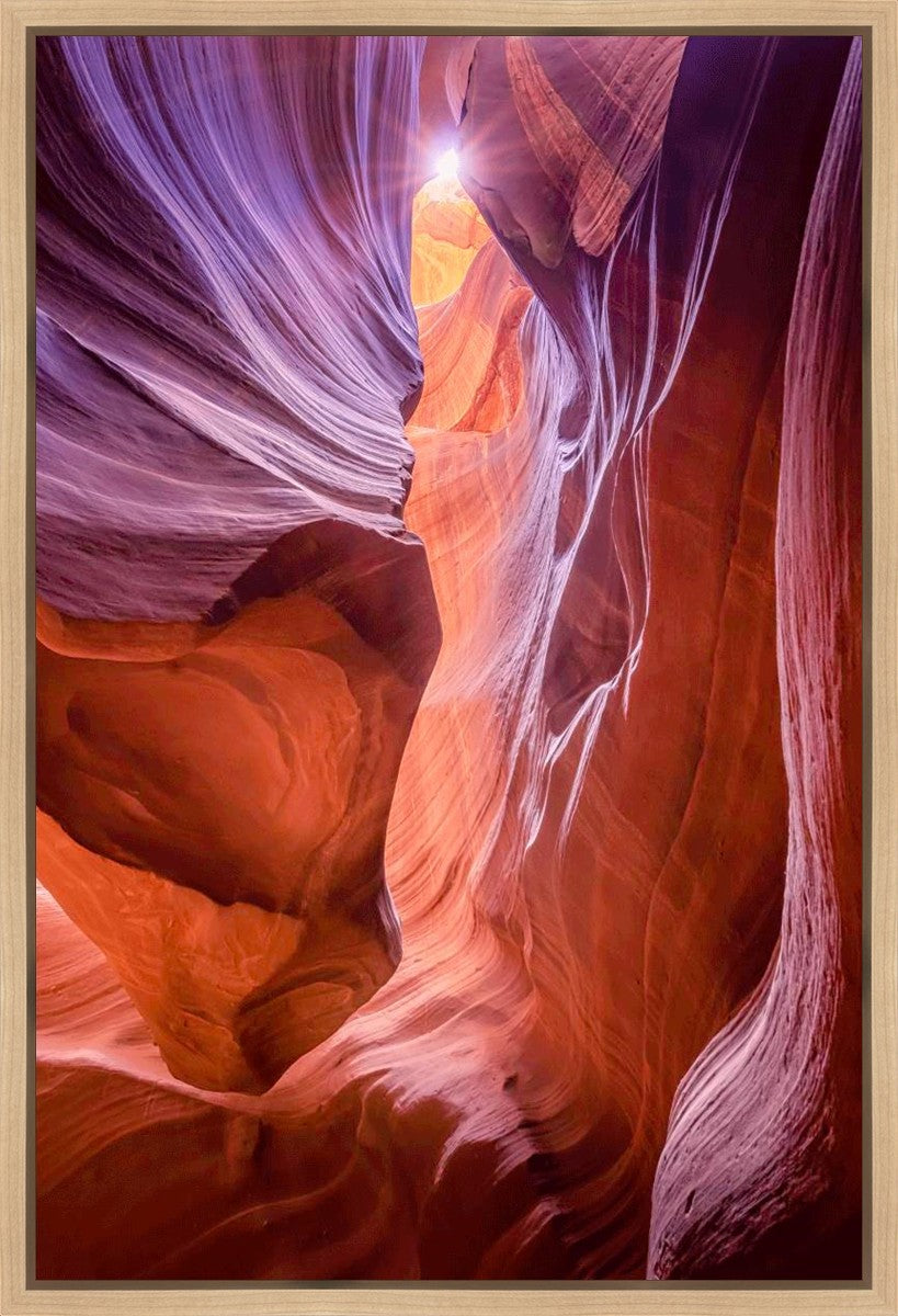 Antelope Canyon Sunburst Gallery Wrap Canvas - Stunning Landscape Wall Art for Living Room, Bedroom & Office Decor