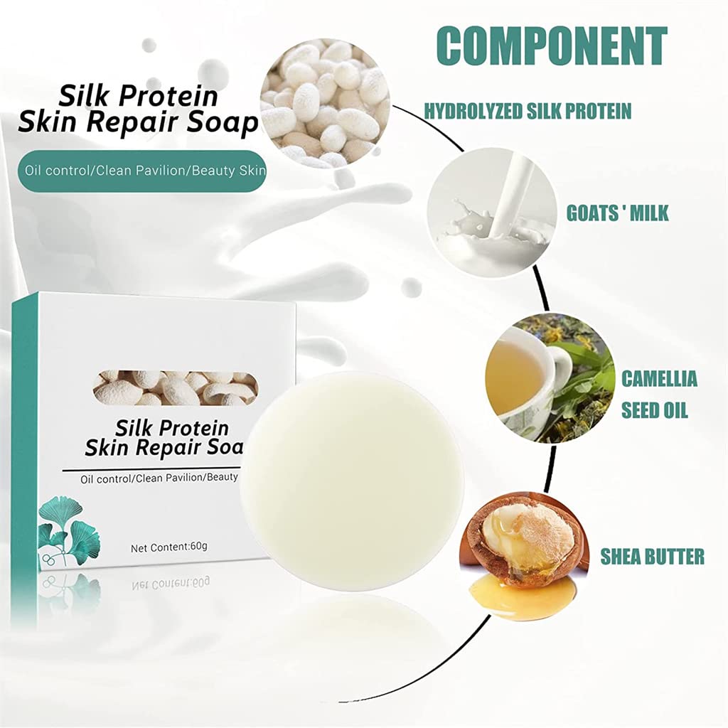 SkinFerm Collagen Milk Whitening Soap with Silk Protein - Exfoliating & Brightening Facial & Body Soap for Skin Repair & Glow - Perfect for Daily Skincare & Spa Treatment (1 Piece)