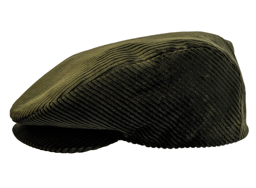 Grand Hatters Cotton Corduroy Flat Cap - Dark Olive Green Vintage Style Men's Hat for Casual Wear, Outdoor Activities & Fashion Accessories