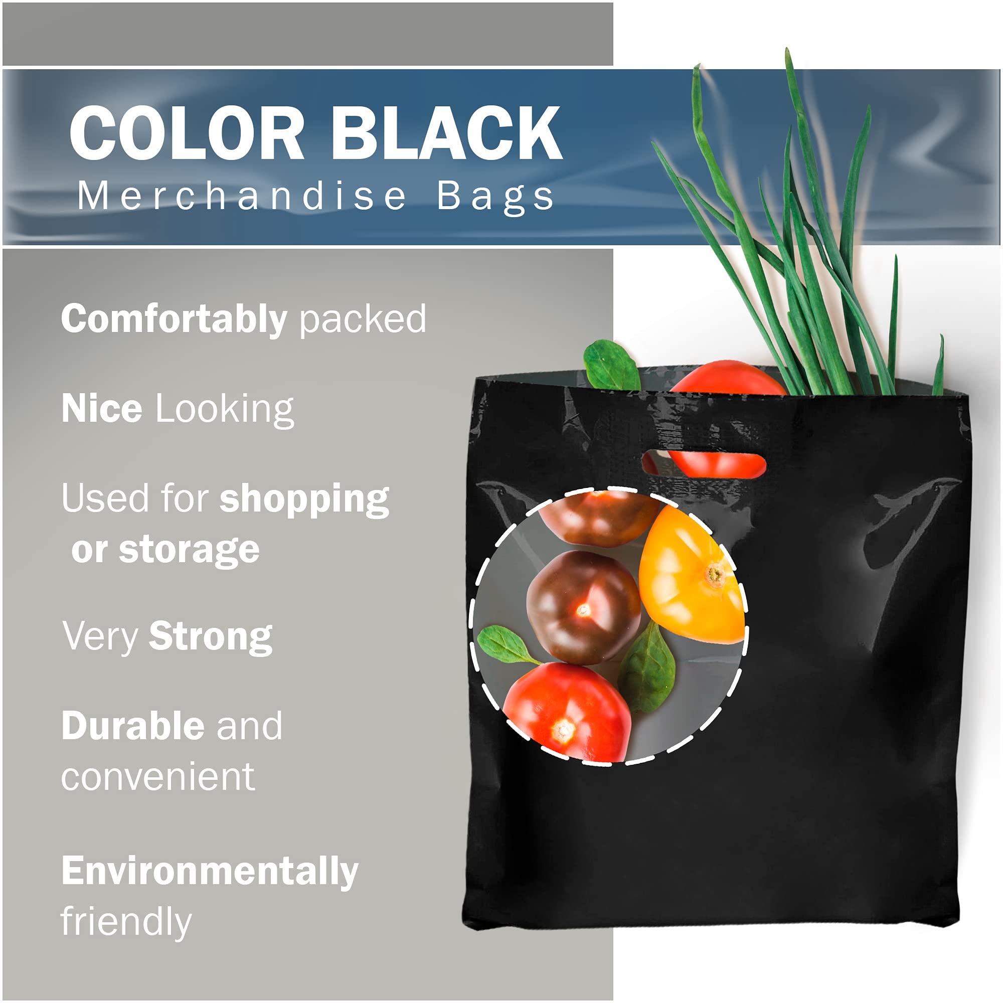 100 Pack Extra Large 20x20 & 22x22 Plastic Shopping Bags - 2 Mil Thick Retail Bags with Die-Cut Handles | Ideal for Toys, Clothes, Electronics & Large Merchandise | 100% Recyclable | Perfect for Retail Stores, Boutiques & Gift Packaging