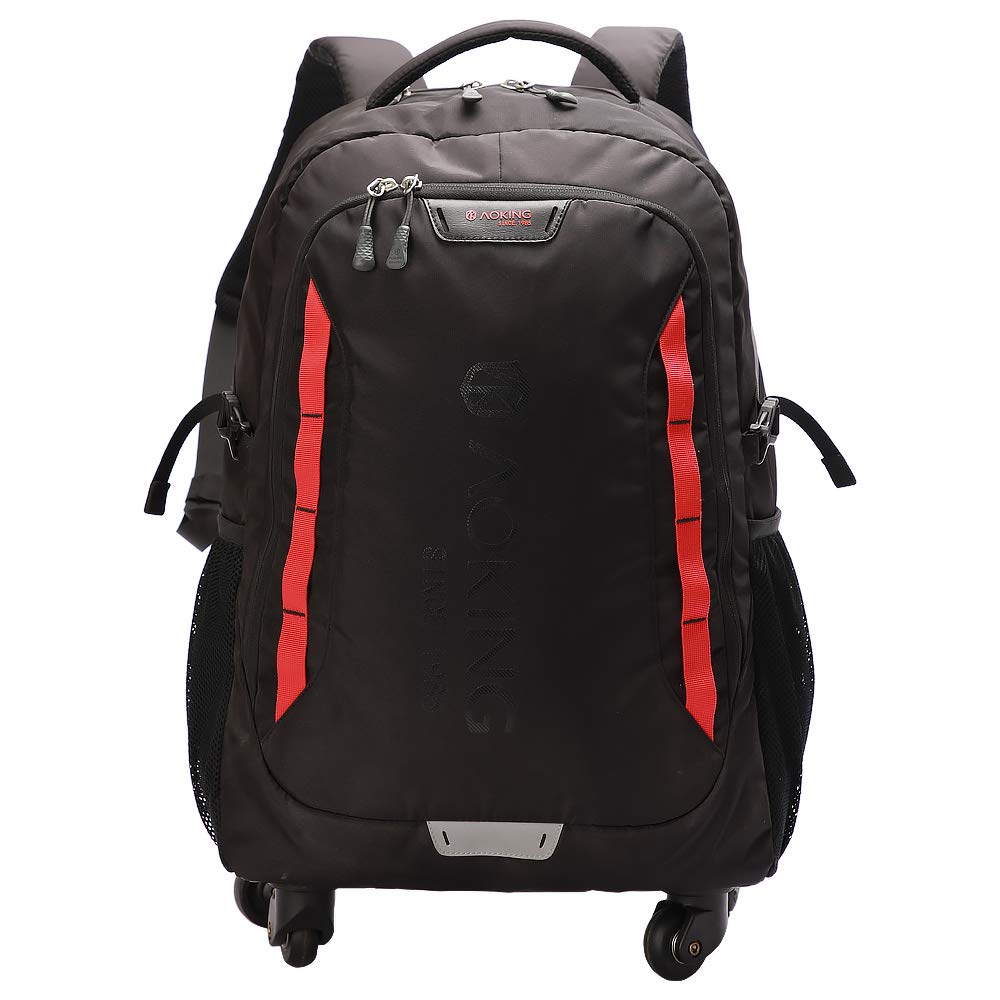 AOKING 20/22 Inch Water Resistant Rolling Wheeled Backpack with Laptop Compartment - Travel & Business Carry-On Bag (22 inch, Black) - Perfect for Air Travel, Commuting & College Students