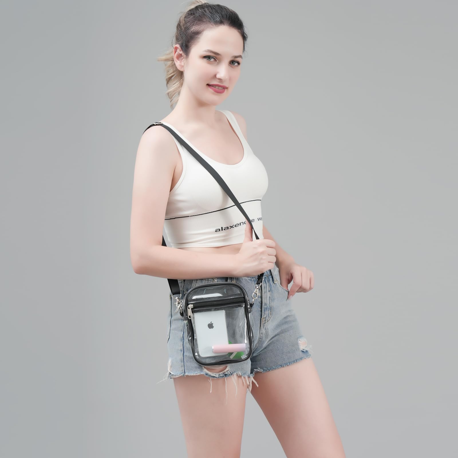 COVAX Clear Crossbody Purse Bag - Stadium Approved Transparent Bag for Concerts, Festivals, Sports Events & Theme Parks - Waterproof & Secure for Travel, Shopping & Night Out