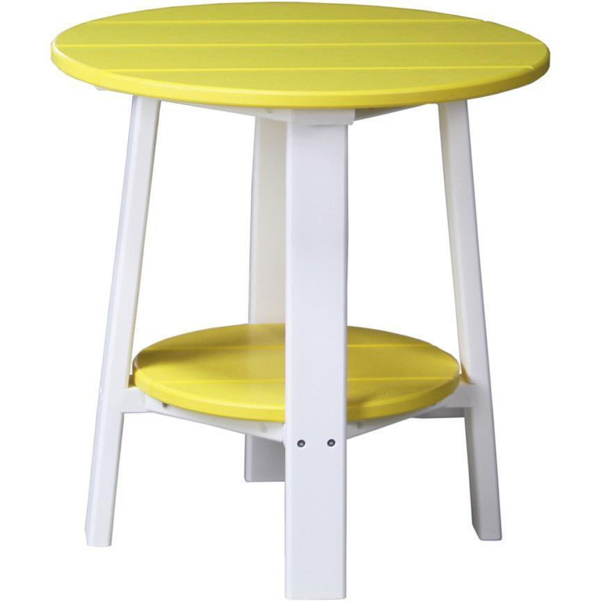 LuxCraft Yellow Recycled Plastic Deluxe End Table - Eco-Friendly Side Table for Living Room, Bedroom & Patio - Modern Small Accent Table for Home Decor