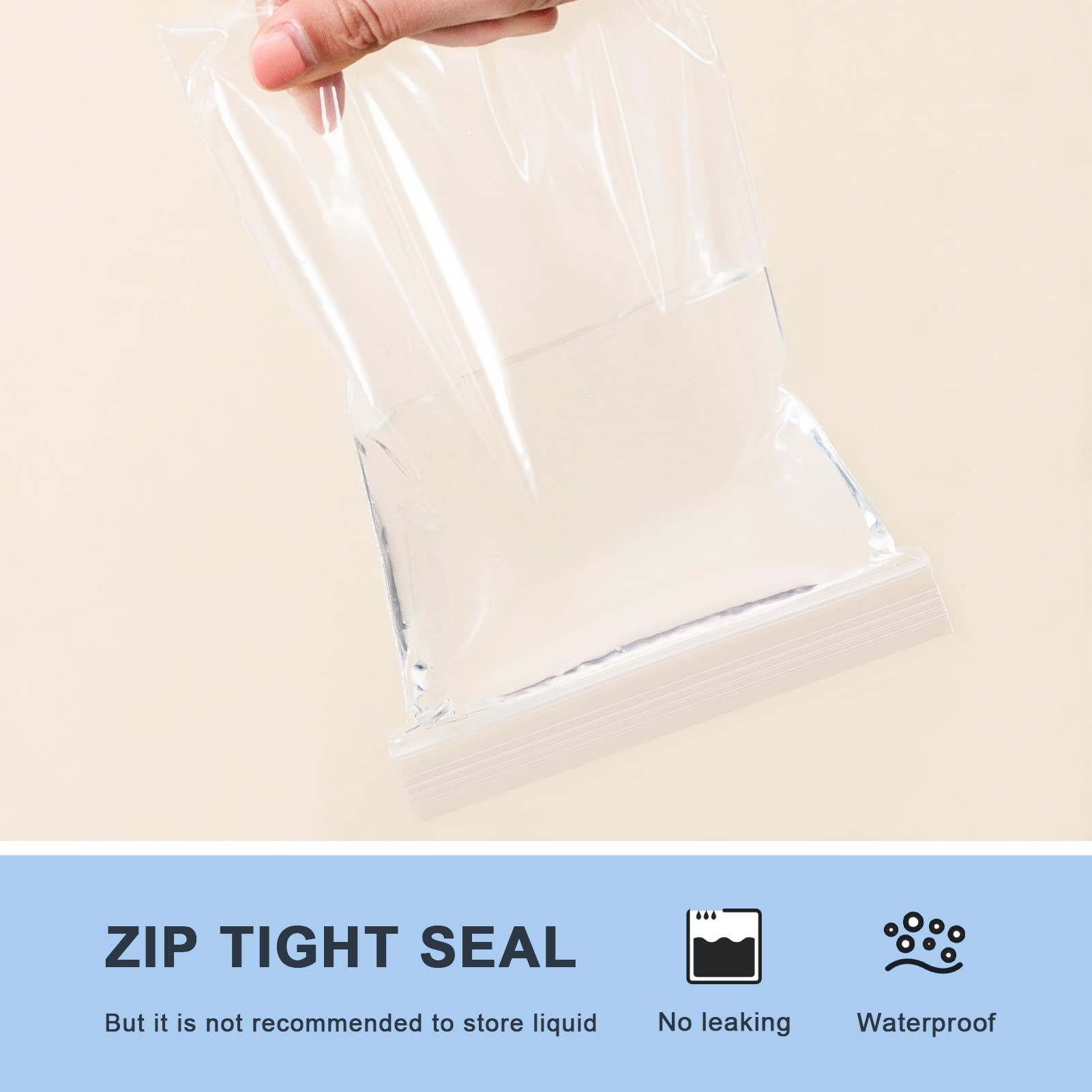Joybest 200 Pack 4 x 6 Inch Clear Plastic Ziplock Bags - Reusable Resealable Zip Lock Bags for Small Business, Crafts, Jewelry, Beads, Snacks & Organizing | Perfect for Storage, Packaging & DIY Projects