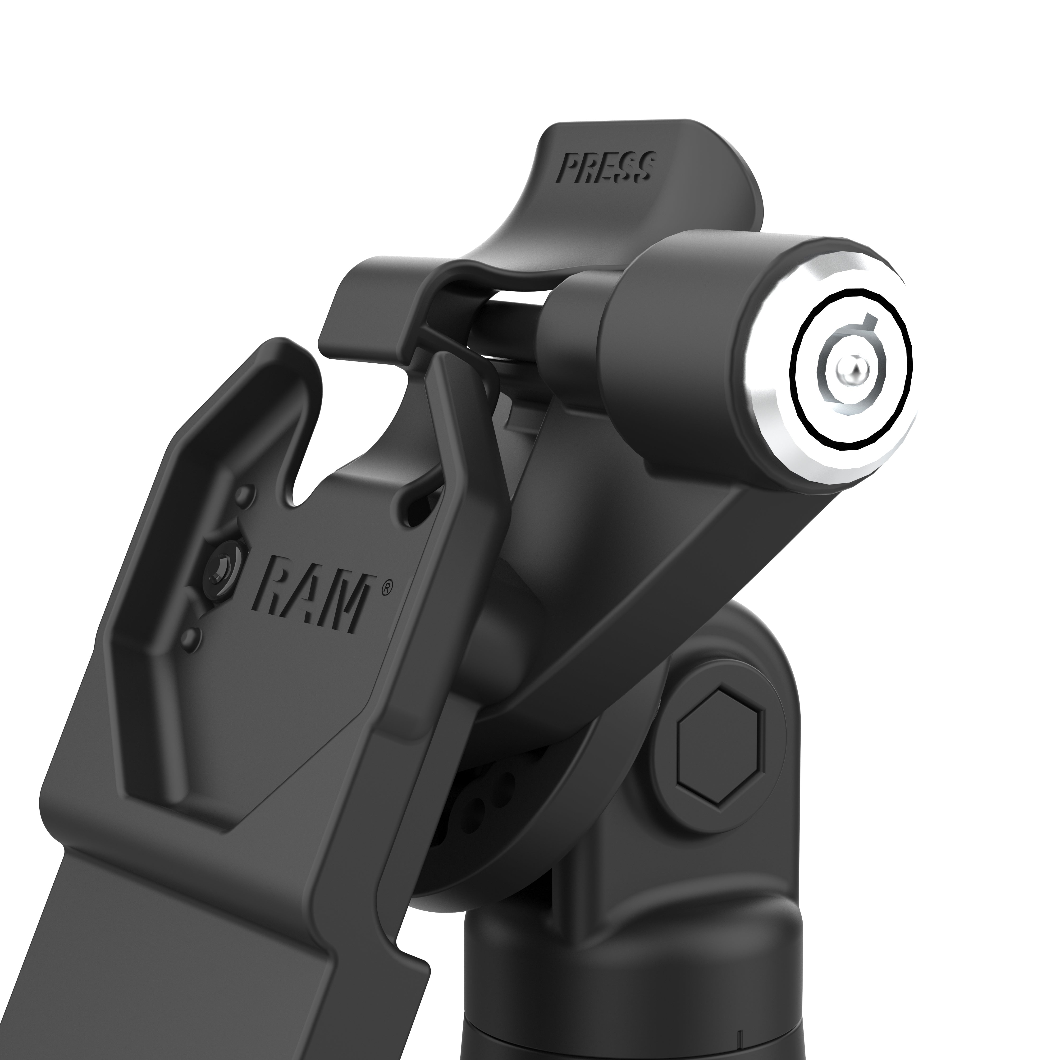 GDS® Uni Conn™ Locking Tilt & Swivel Dock with PoE + Data Port (RAM GDS DOCKLR D14 U1E 2A) - Secure Mounting Solution for Laptops & Tablets in Vehicles, Boats & Offices