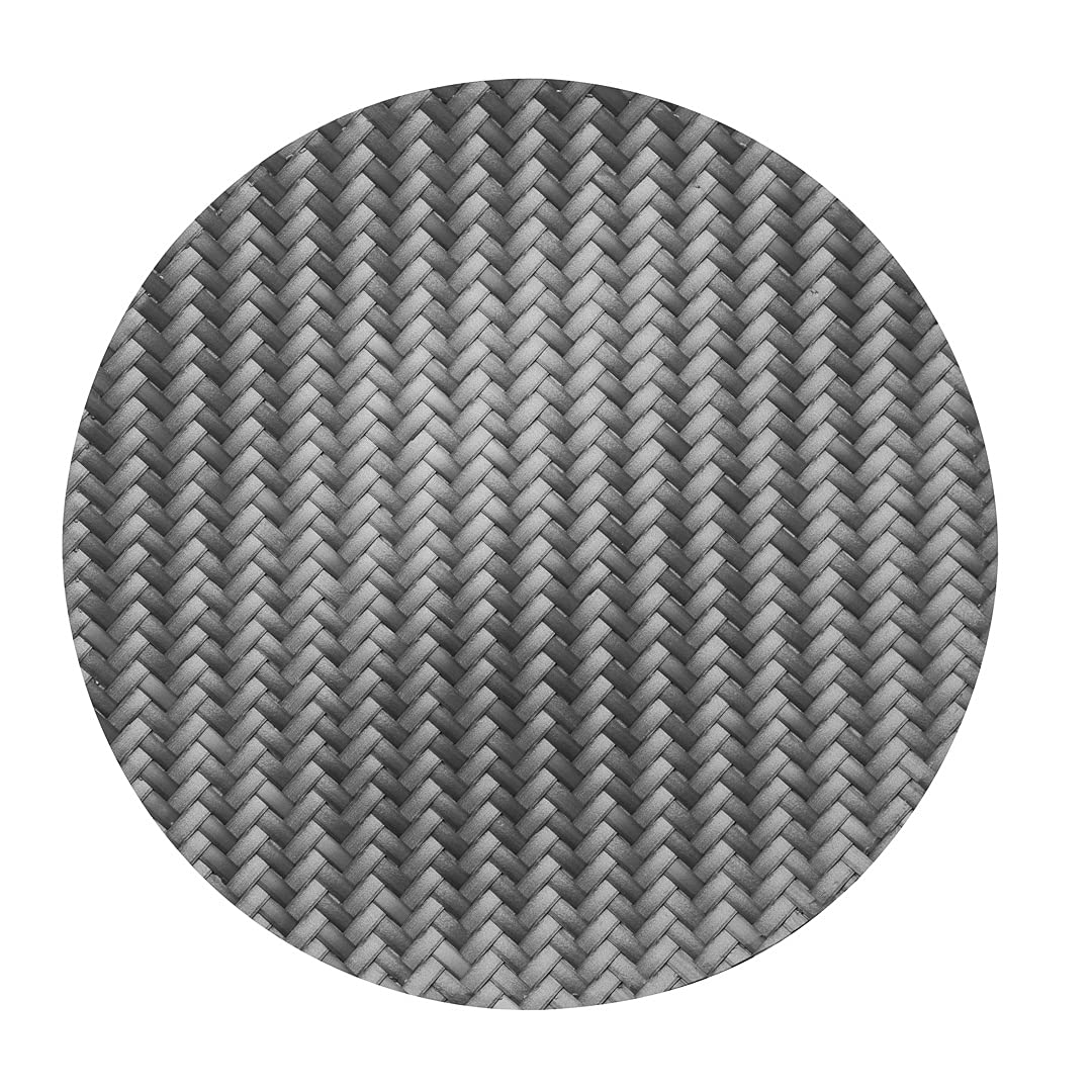 Premium 15-Inch Round Woven Placemats Set of 6 - Durable & Easy-Clean Metallic Gray Plastic Table Mats for Dining - Perfect for Home, Restaurant, Wedding & Party Decor