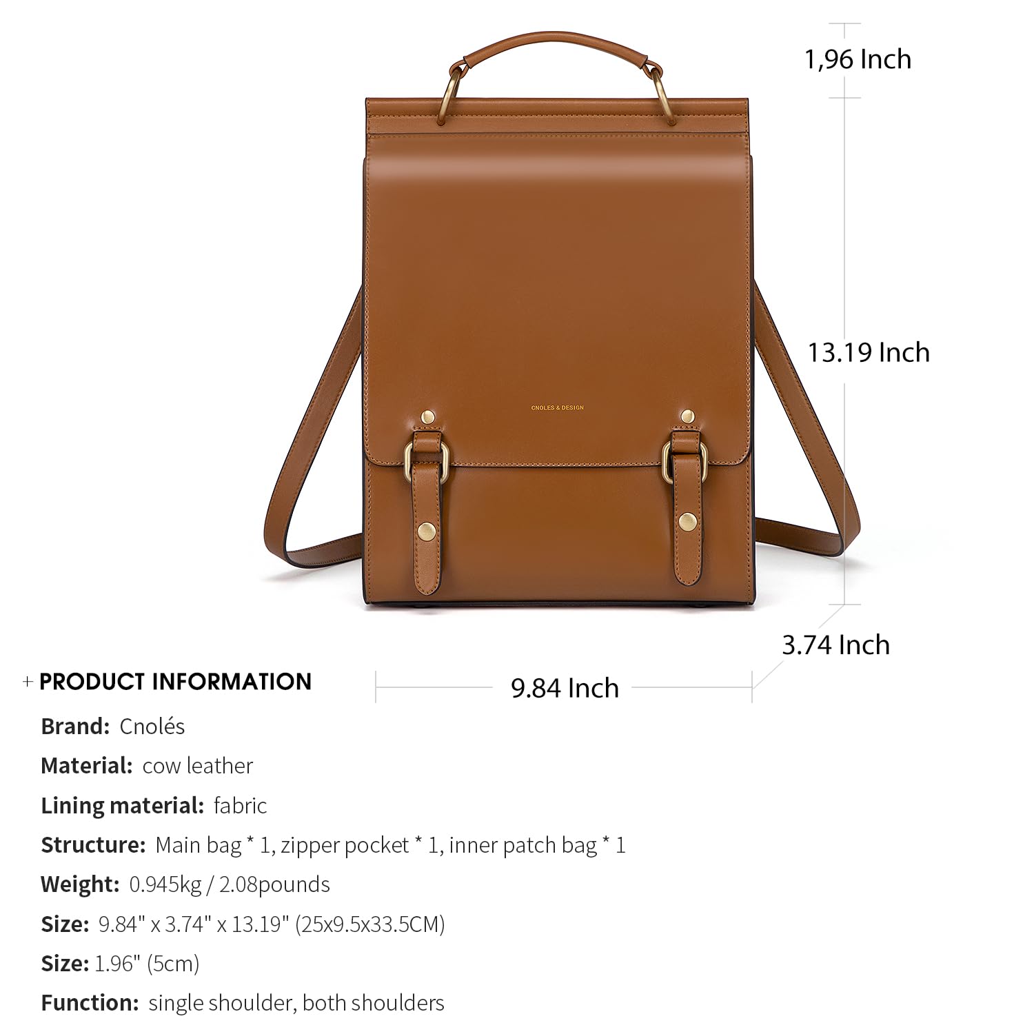 Vintage Leather Backpack for Women - Fashion Travel & College Bag (Orange)