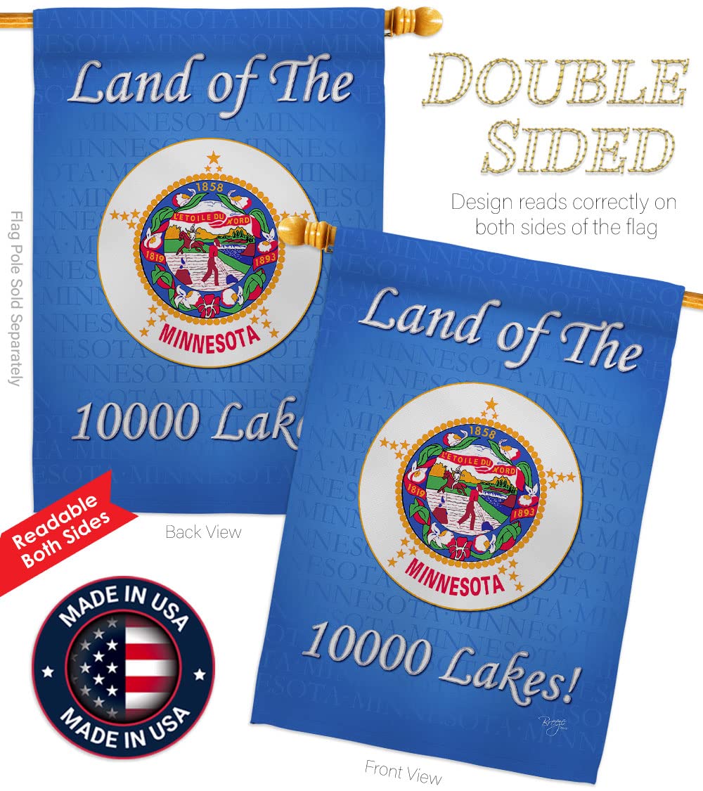 Minnesota Garden House Flag Set - Double-Sided Americana Decor for Yard & Patio