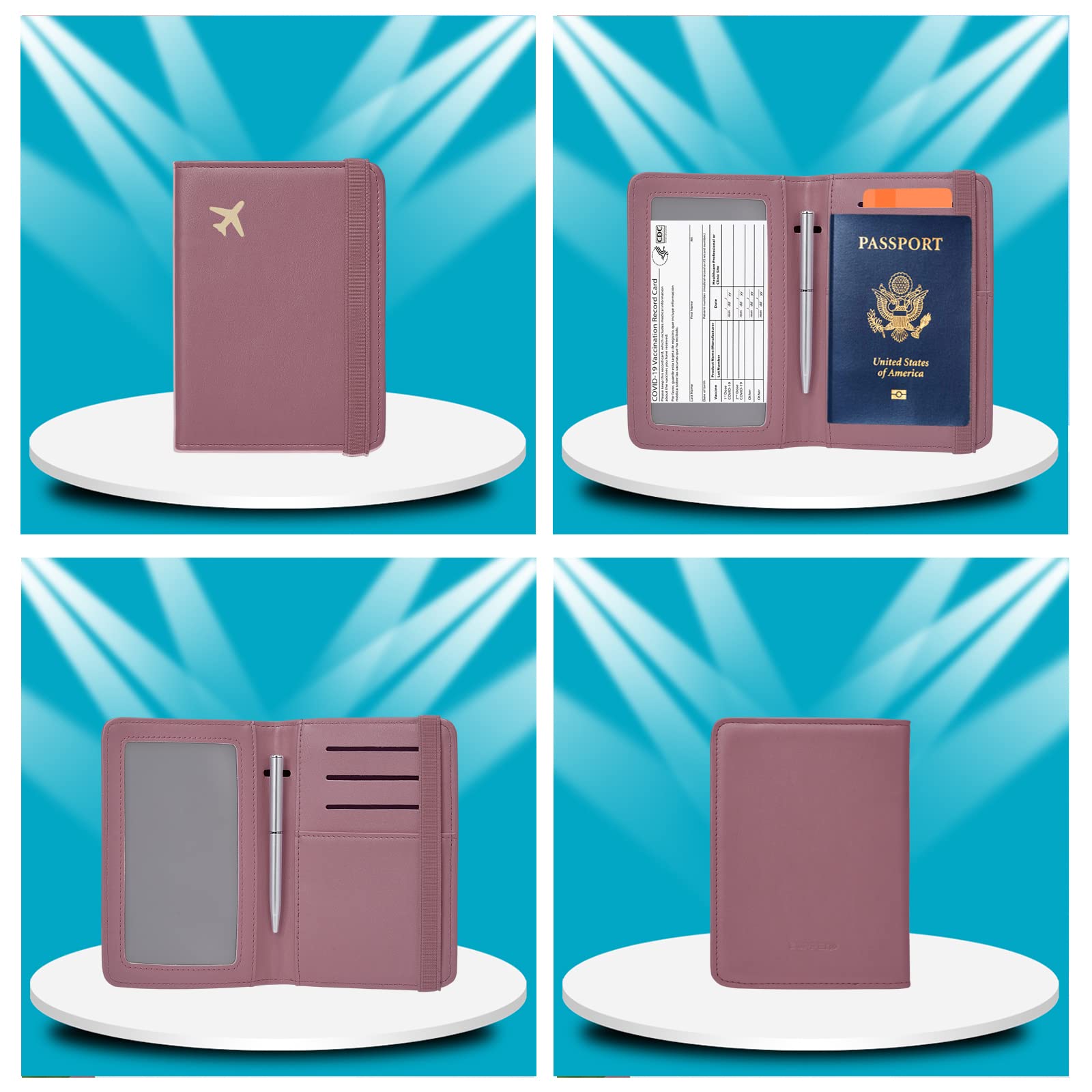 ZOPPEN RFID Blocking Passport Holder Wallet - Travel Document Organizer for Women & Men, Purple | Perfect for Airports, Vacations & Business Trips