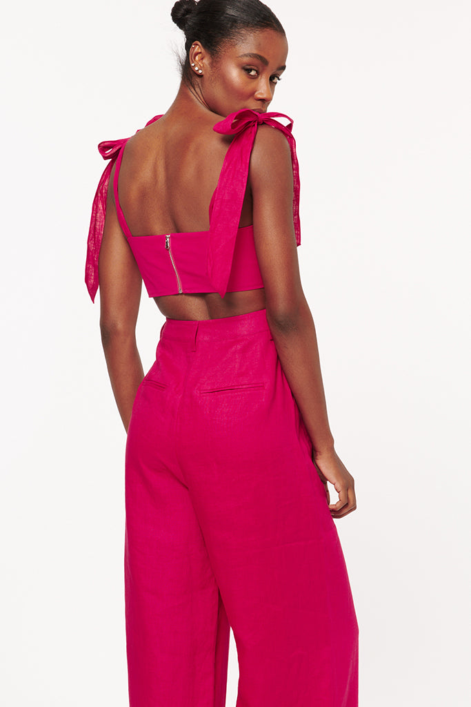 Cami NYC Livy Crop Top - Women's Raspberry Sleeveless Shirt | Perfect for Summer Outfits, Beachwear & Casual Date Nights