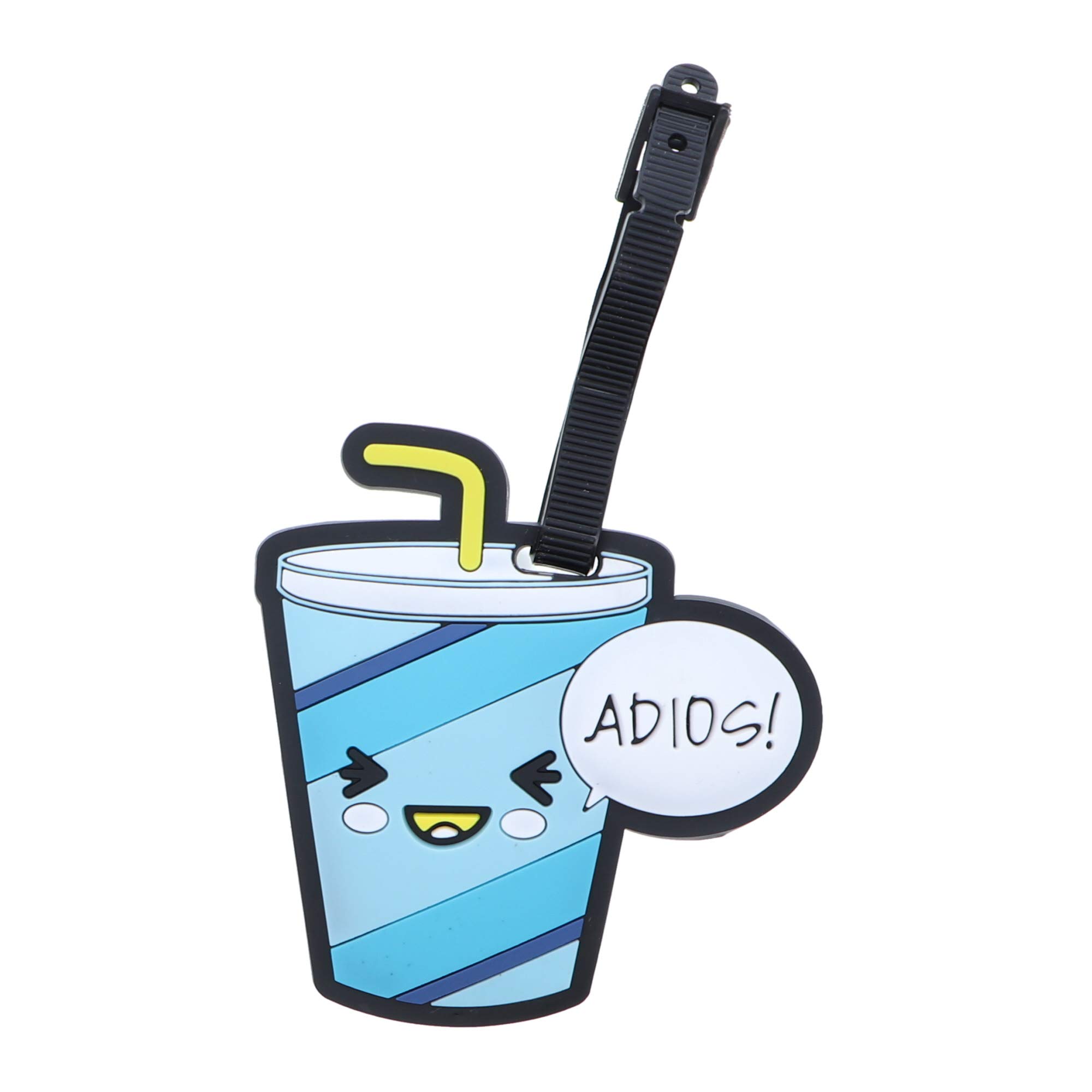 Fun Food Luggage Tags for Travel Suitcase ID Holder - Blue Soda Design | Durable Suitcase Accessories for Vacation & Business Trips