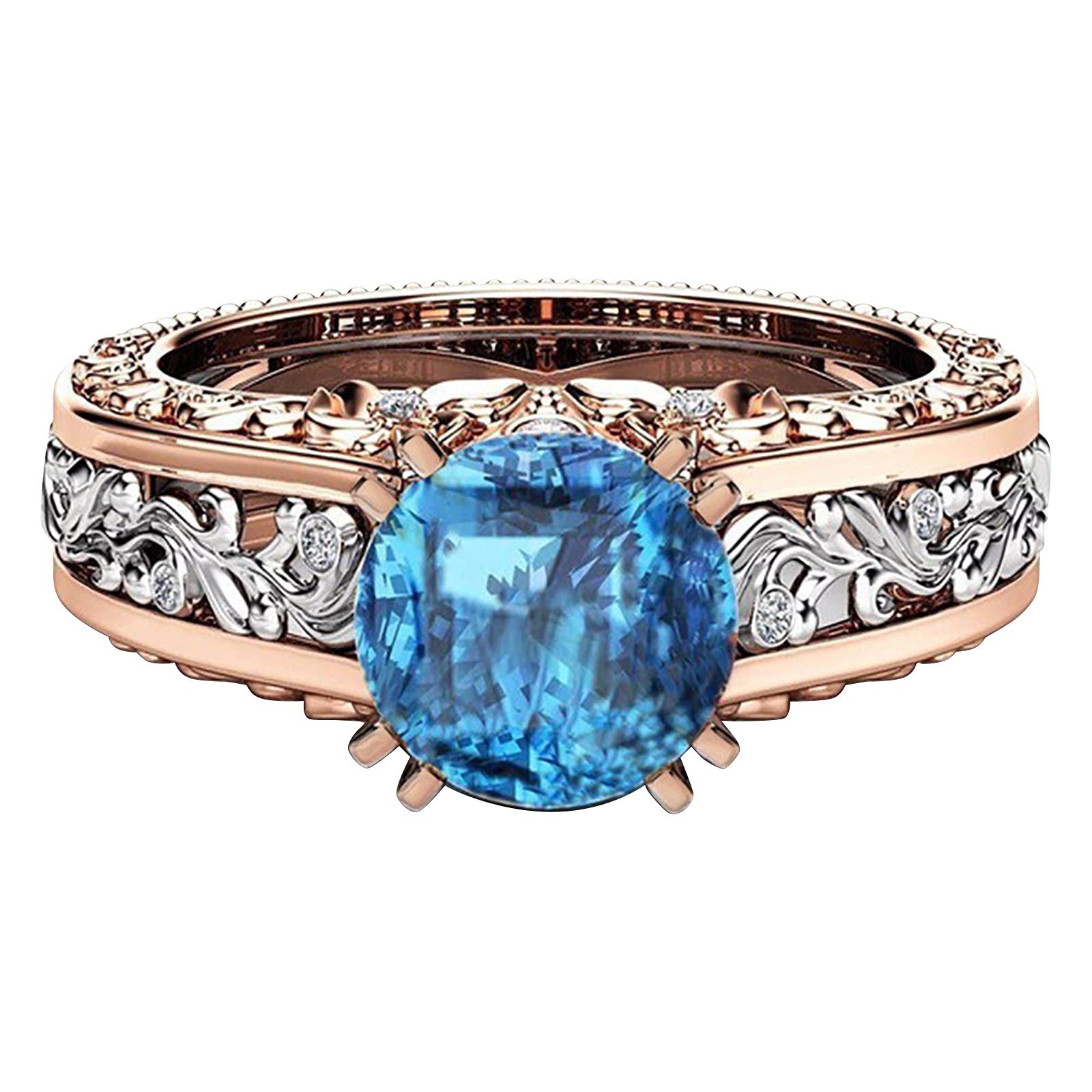Astronomy Rings for Women - Gold Plated Alloy Zodiac Sign Rings - Rose Separation Jewelry Gifts for Teen Girls (Perfect for Birthday, Anniversary & Everyday Fashion Accessories)