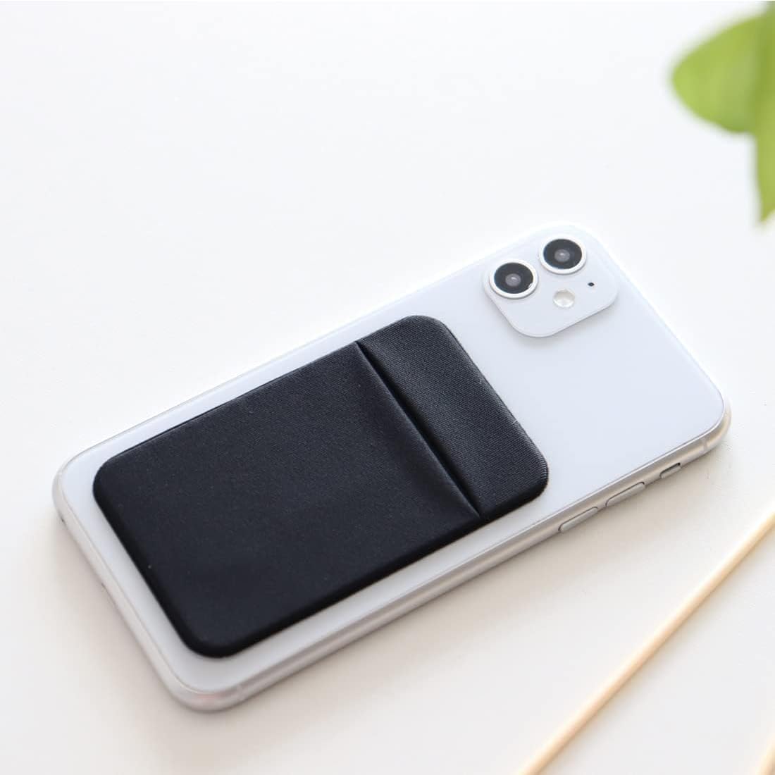 2 Pack Phone Card Holder with Adhesive Sticker - Slim Expanding Cloth Wallet for ID, Credit Cards & Cash | Stick-on Back of Phone for Easy Access | Perfect for Travel, Shopping & Daily Use