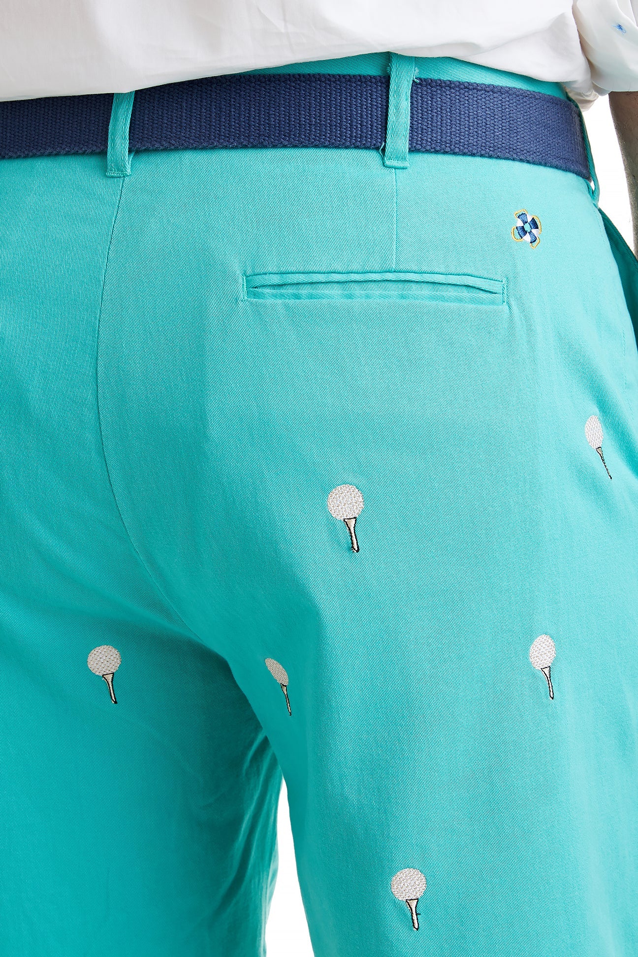 Cisco Short Stretch Twill Aquatic Green Polo Shirt with Golf Ball & Tee - Perfect for Golf Outings & Casual Wear