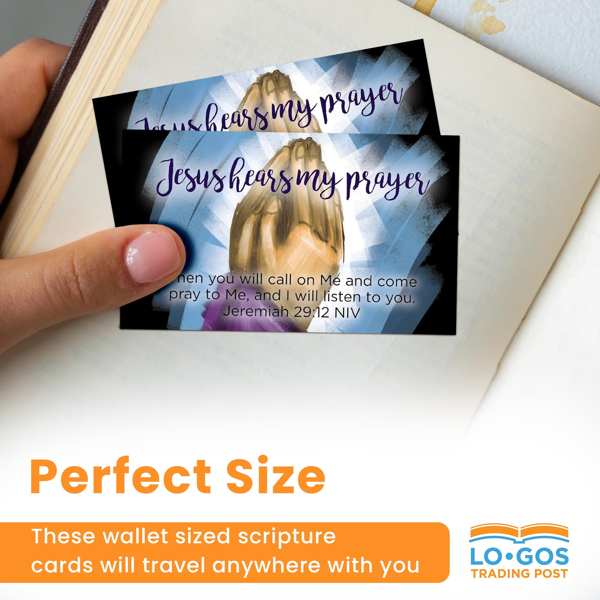 Bulk Pack of 25 Jesus Hears My Prayer Christian Affirmation Cards - Jeremiah 29:12 Bible Memory Verse Cards for Kids, Sunday School & Youth Ministry - Perfect for Children's Church, Bible Study & Faith-Based Gifts