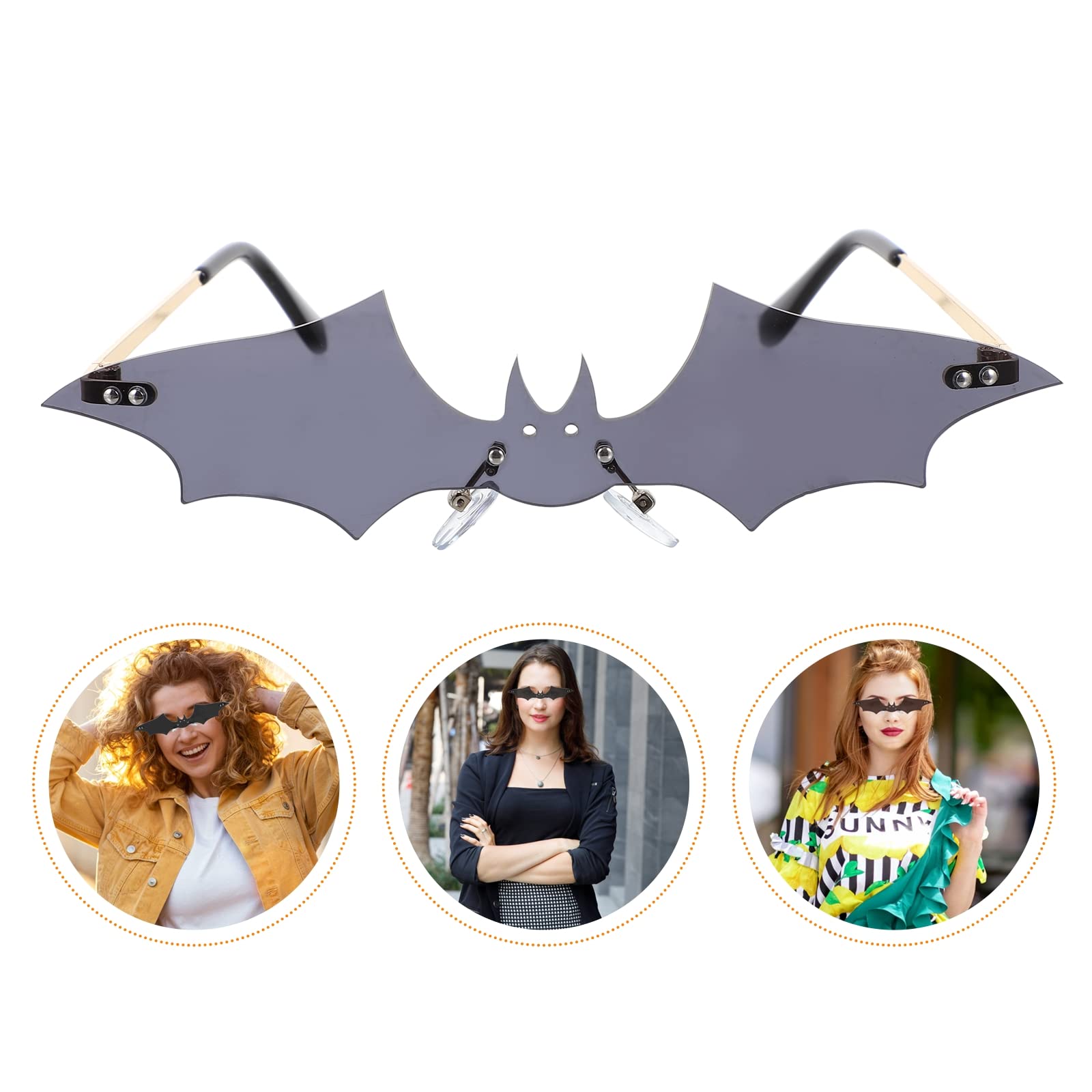 PartyKingdom Frameless Bat Eye Glasses - Novelty Bat Sunglasses for Cosplay, Halloween & Summer Costume Accessories | Perfect for Costume Parties, Themed Events & Vampire Outfits