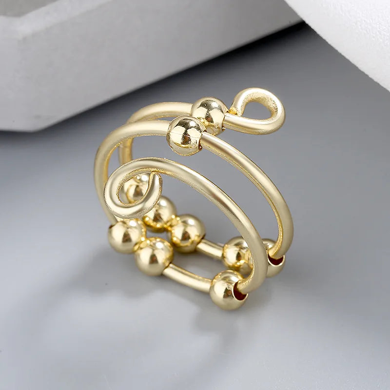 Anxiety Relief Ring with Daisy Flower & Butterfly Design - Stress Relief Jewelry for Women - Perfect for Anxiety, Meditation & Everyday Wear