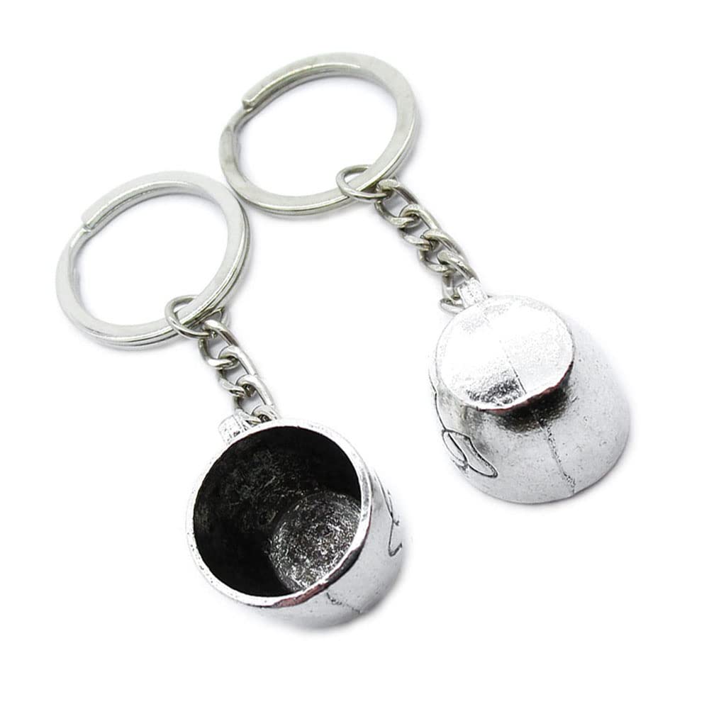 100 Pieces Bulk Keychain Key Rings with Love Heart Cup Charms - Durable Metal Key Rings for Car Keys, House Keys, and Office Keys - Perfect for Key Organization, Gifts, and Promotional Giveaways