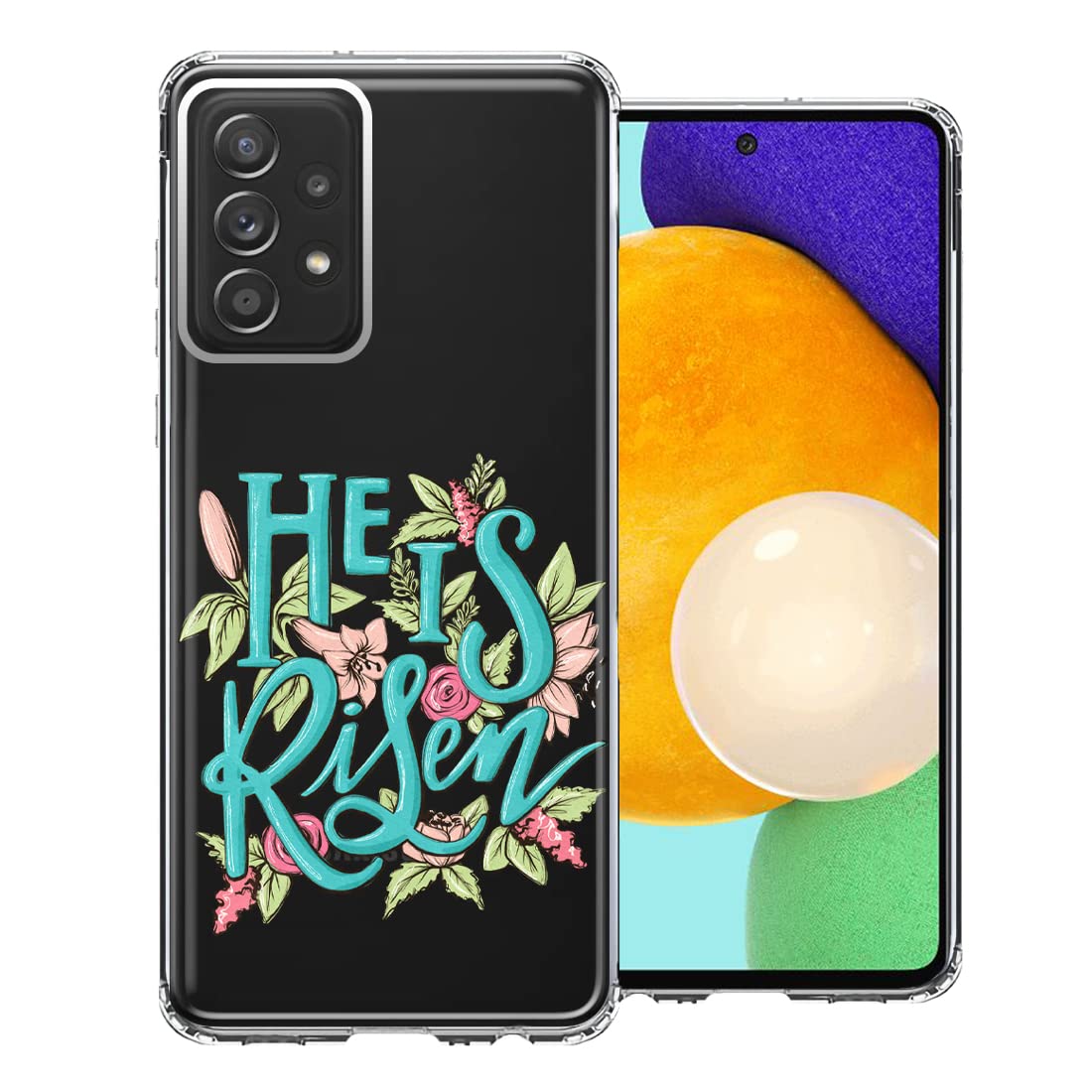 Easter Jesus Christian Flowers Phone Case Cover for Samsung Galaxy A52 - Durable Protective Case with Religious Design - Perfect for Easter Celebrations, Church Events, and Daily Use