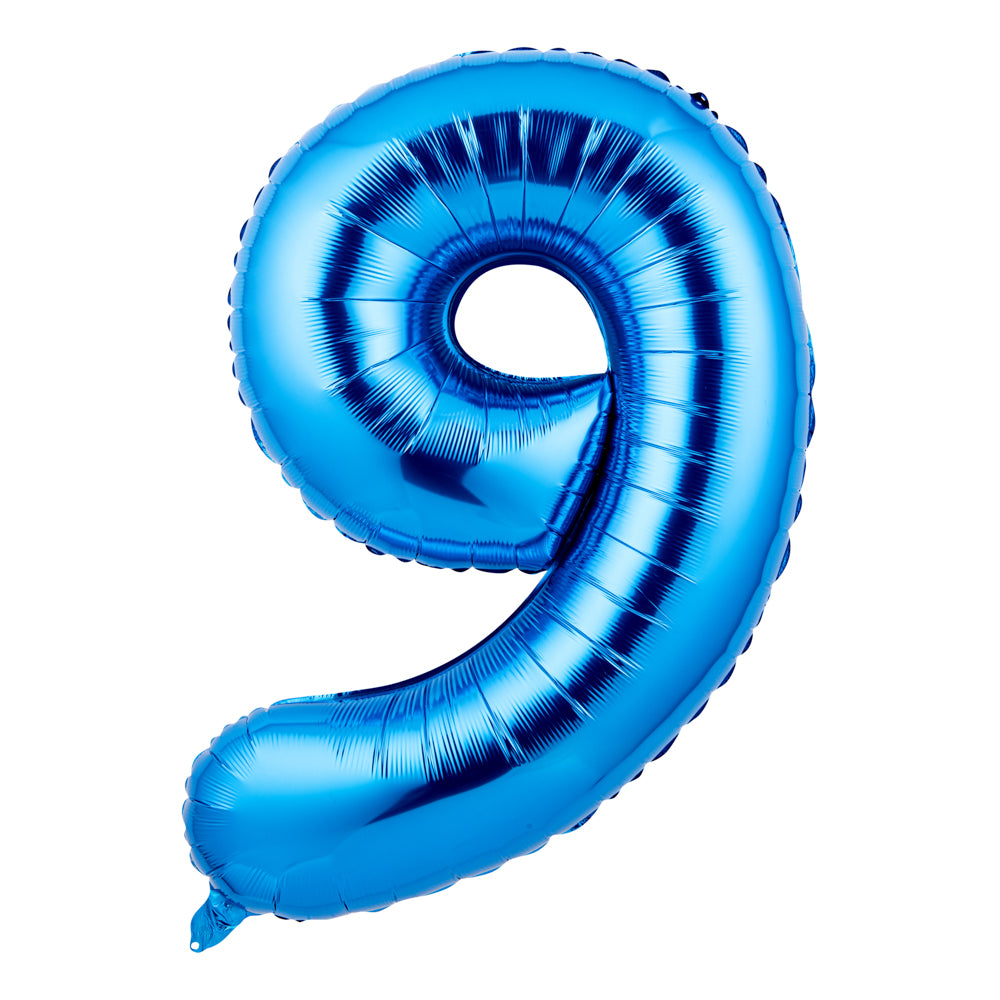 Balloonify Blue Mylar Number 9 Balloon - 40 Inch Large Foil Balloon for Birthday Parties, Baby Showers & Anniversary Decorations (1 Count Box)