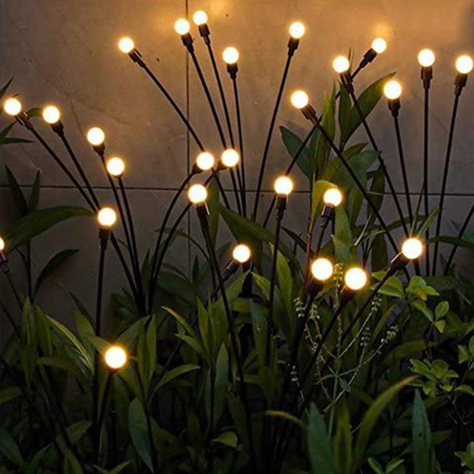 Solar Firefly Lights - 6 LED Solar Garden Stake Lights for Yard, Pathway, Lawn - Waterproof Outdoor Decor