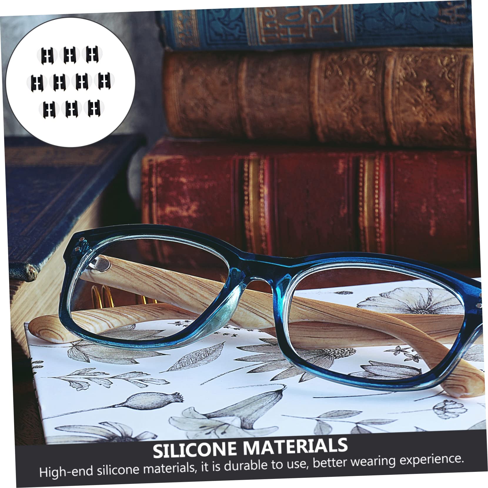 SOLUSTRE 50 Pairs Silicone Nose Pads for Glasses - Anti-Slip Replacement Nose Pads for Eyeglasses, Sunglasses & Reading Glasses - Comfortable Eyewear Accessories for Daily Use, Work & Outdoor Activities