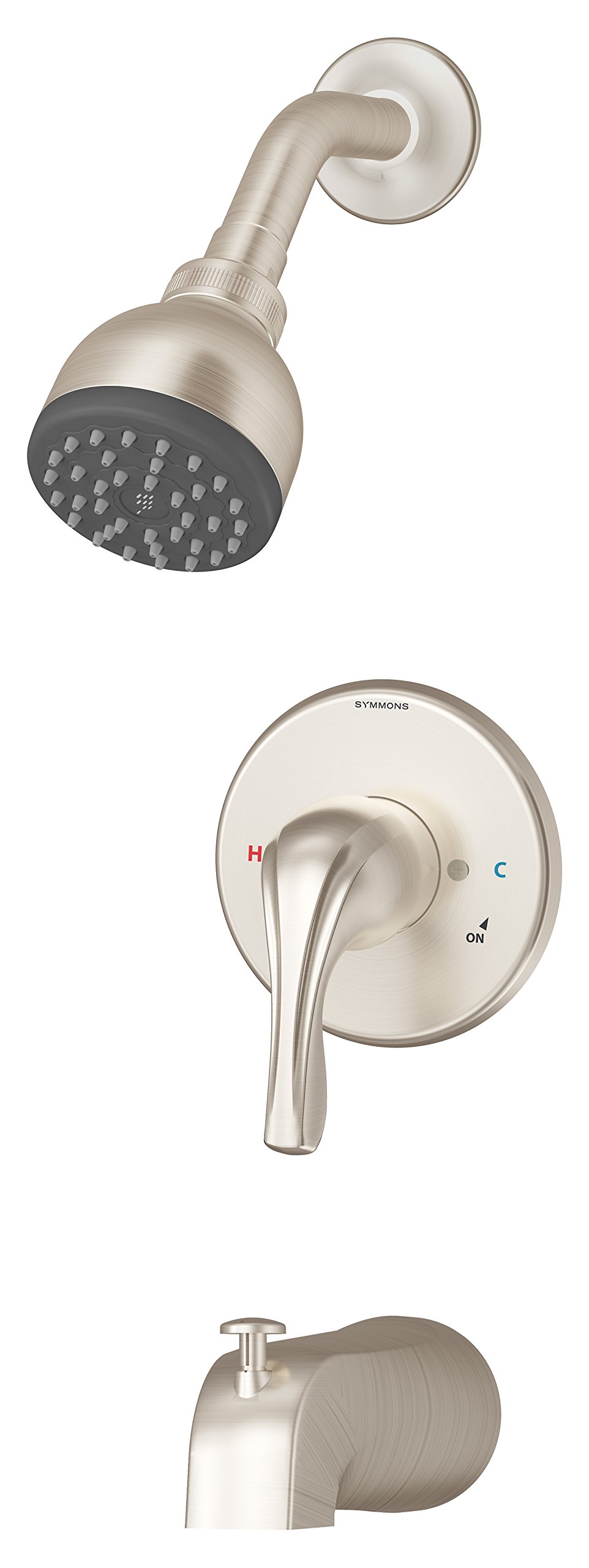 Symmons 9602-PLR-1.5-STN Origins 1-Handle Tub and Shower Faucet in Satin Nickel Finish - Perfect for Bathroom Renovation and Modern Home Upgrade