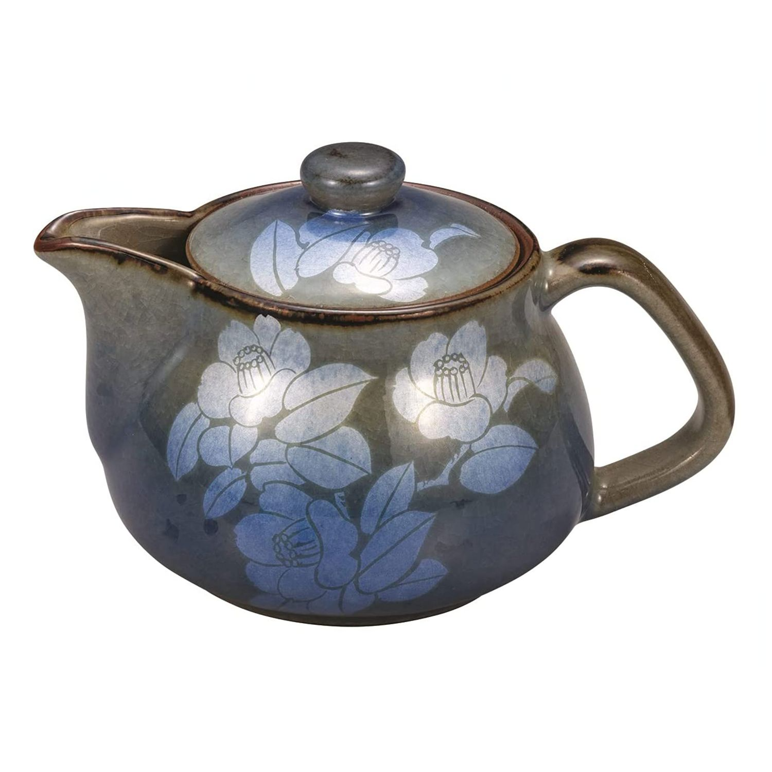 Premium Japanese Kutani Ware Porcelain Kyusu Teapot with Built-in Tea Strainer - Handcrafted Gindami Design for Green Tea & Herbal Brewing - Perfect for Tea Ceremonies, Home Use & Gifts