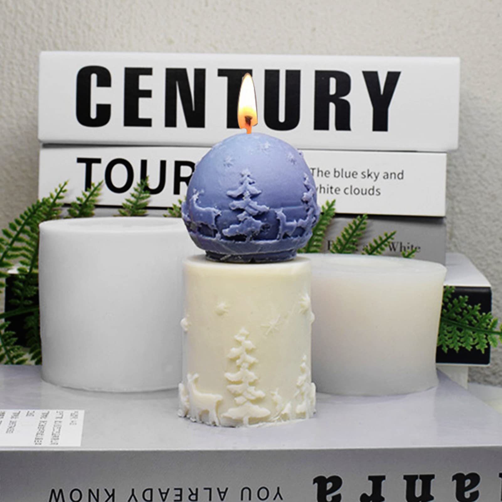 Premium 2-Pack Christmas Candle Molds - Food Grade Silicone Cylinder Molds for DIY Candle Making, Soap Crafting & Resin Art | Perfect for Holiday Gifts, Home Decor & DIY Projects (Size C)