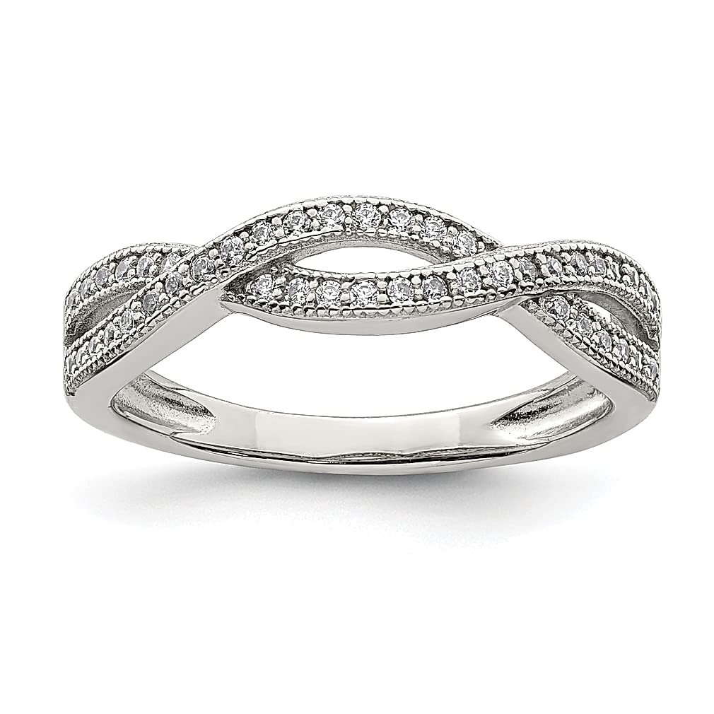 925 Sterling Silver Cubic Zirconia CZ Band Ring for Women - Elegant Fine Jewelry Gift for Her - Perfect for Anniversary, Wedding, Birthday & Special Occasions