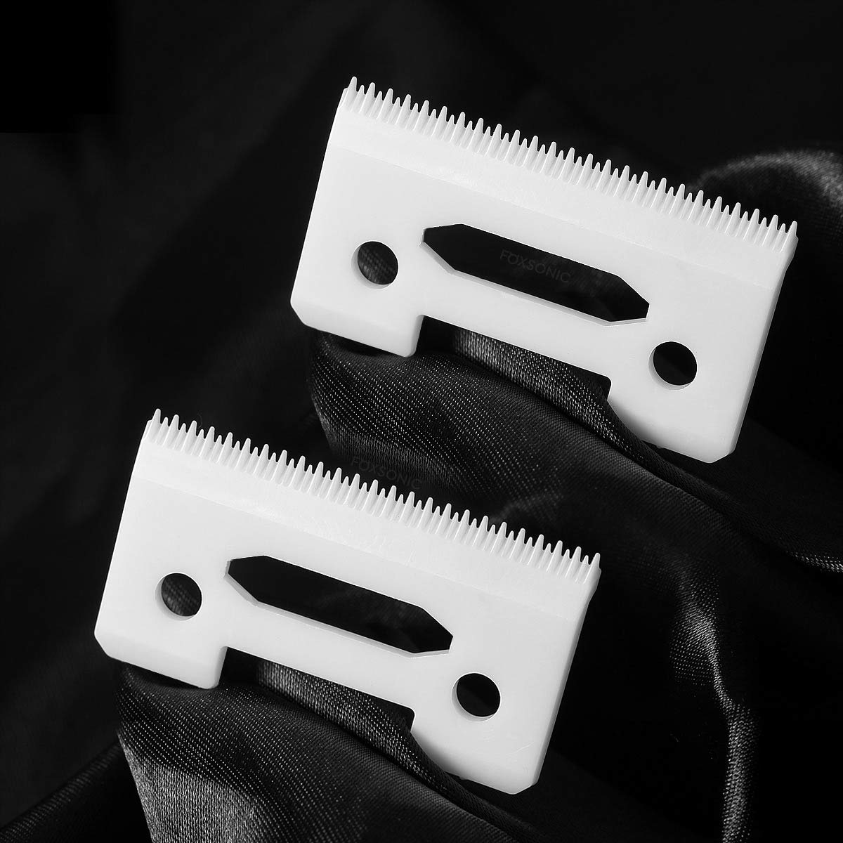 2-Pack Ceramic Replacement Blades for WAHL Cordless Clippers - Staggered 2-Hole Design, White Movable Blades with Storage Box - Perfect for Professional Grooming & Home Hair Cutting