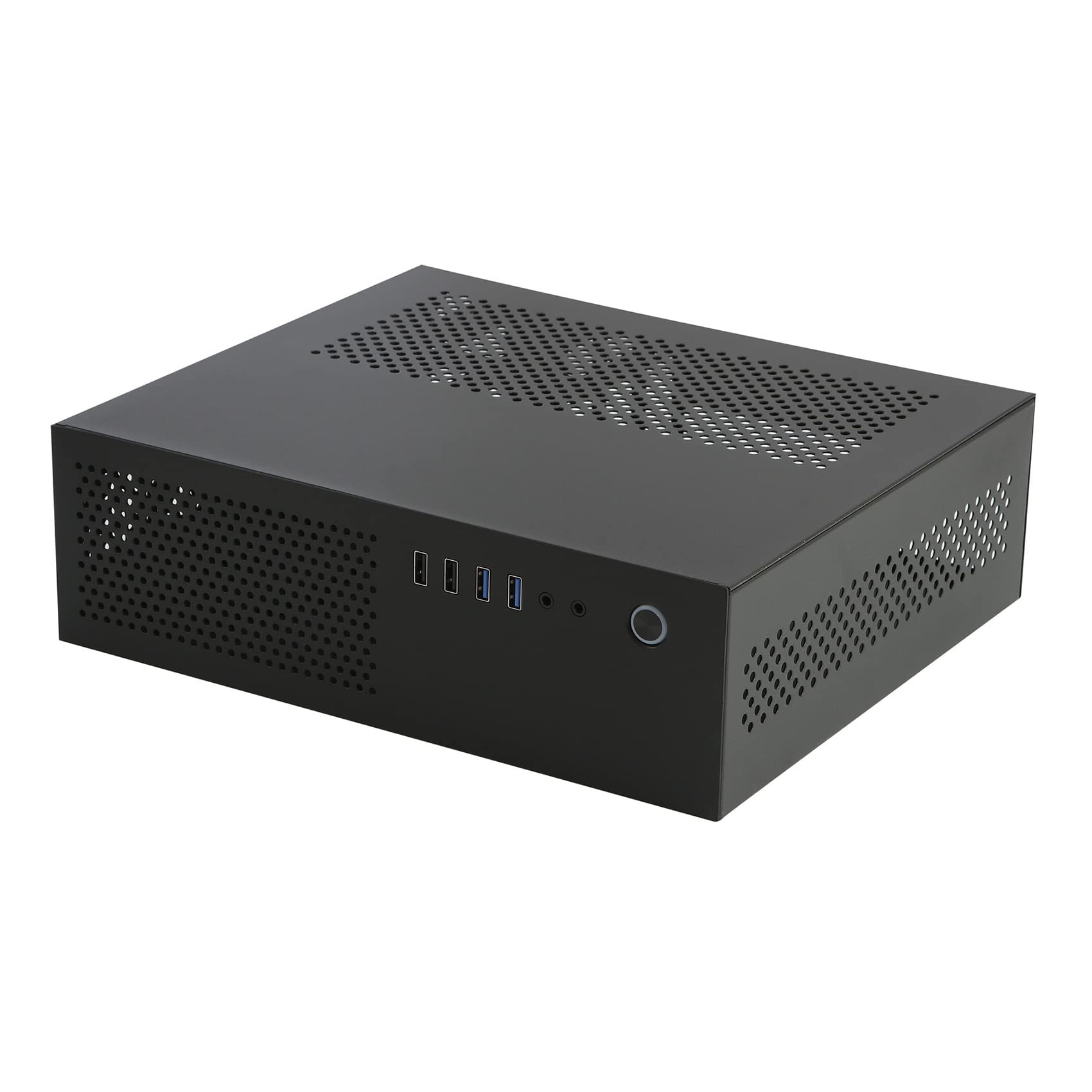 Azwamkue SKTC A10 Mini ITX HTPC Case - Compact 1U 7.3L Small Form Factor Computer Chassis for Micro ATX (24x24cm) Motherboards - Perfect for Home Theater PCs, Office Workstations & Space-Saving Desktop Builds