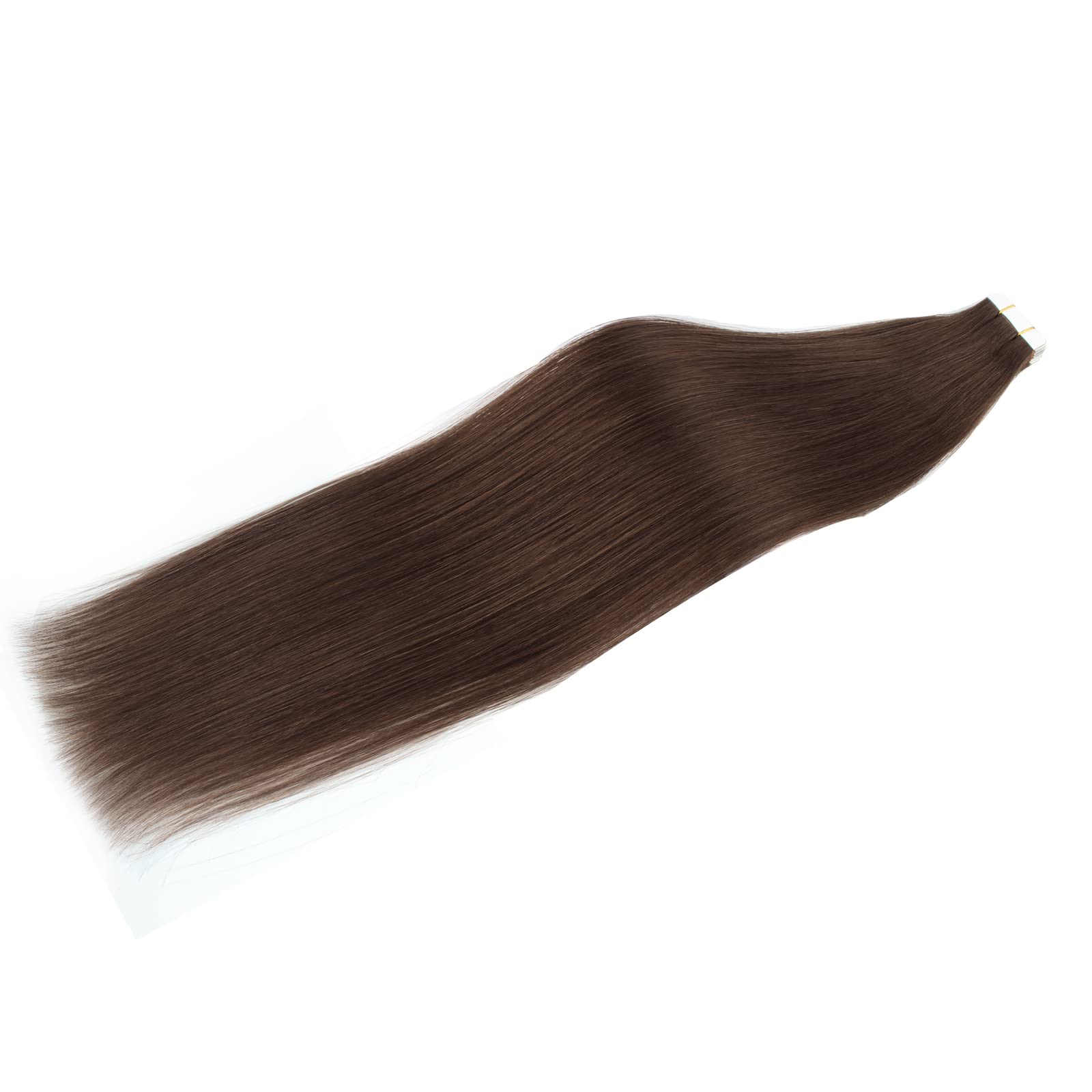 20 Pcs 50g Dark Brown Invisible Soft Human Hair Tape-in Extensions - Double Sided Remy Hair for Natural Look & Easy Application - Perfect for Daily Styling, Volume Boosting & Special Occasions