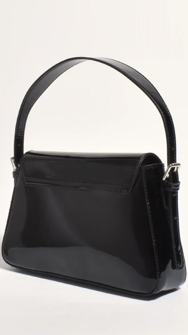 Maisie High Shine Handbag - Elegant Black Leather Purse for Women | Perfect for Work, Evening Events & Daily Use