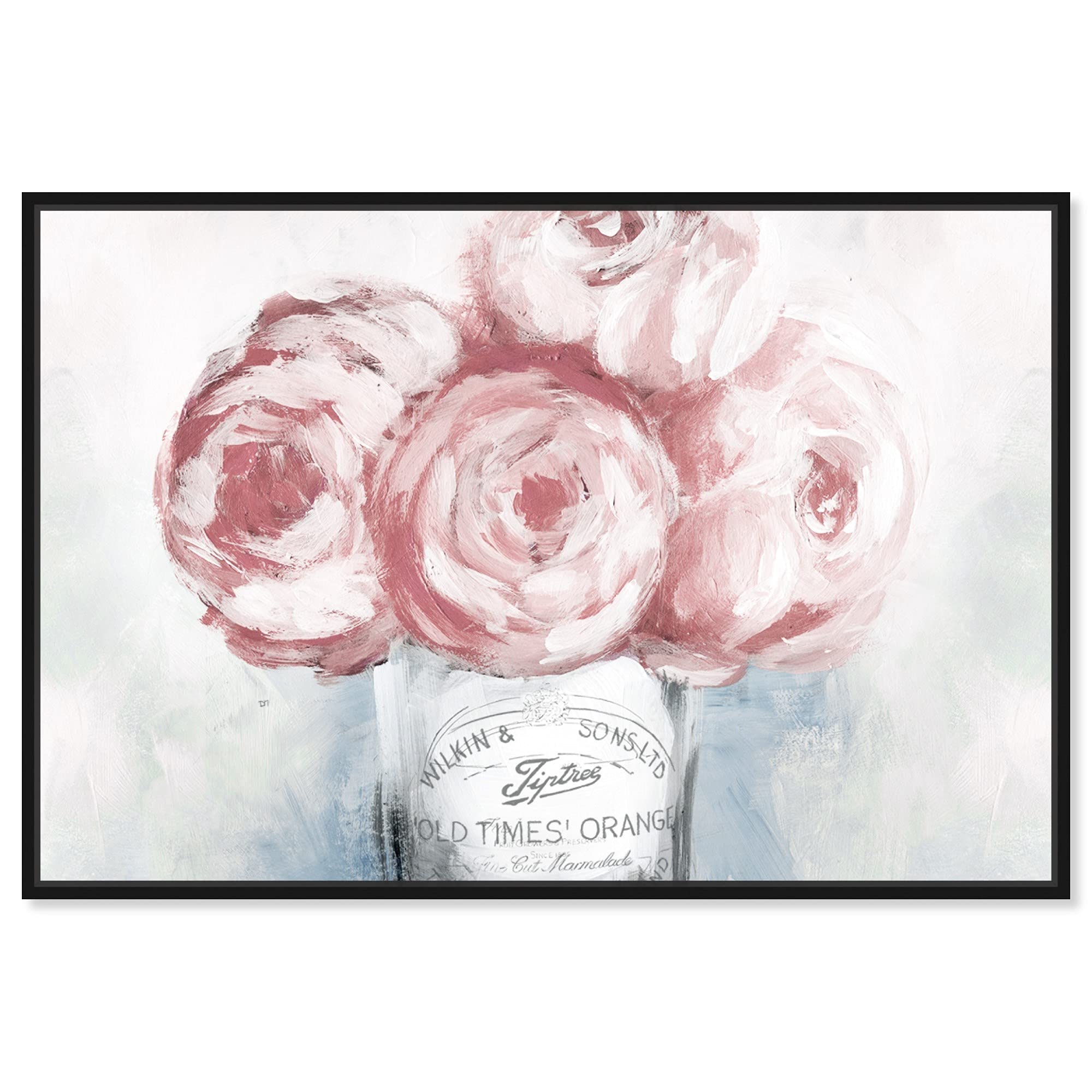 Oliver Gal Artist Co. Floral Framed Canvas Wall Art - 'Peony Jam Wide' Botanical Print for Living Room, Bedroom & Office Decor