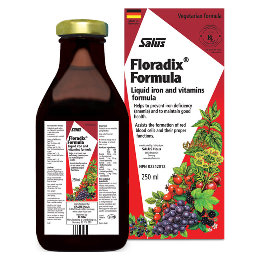 Floradix Iron & Vitamins Formula - Herbal Liquid Iron Supplement with B Vitamins & Natural Ingredients for Energy & Vitality - Supports Healthy Blood & Immune System - Perfect for Active Lifestyles & Vegetarians