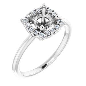 14K White Gold 6.5mm Round 1/6 CTW Natural Diamond Halo Engagement Ring for Women - Perfect for Proposals, Anniversaries & Special Occasions