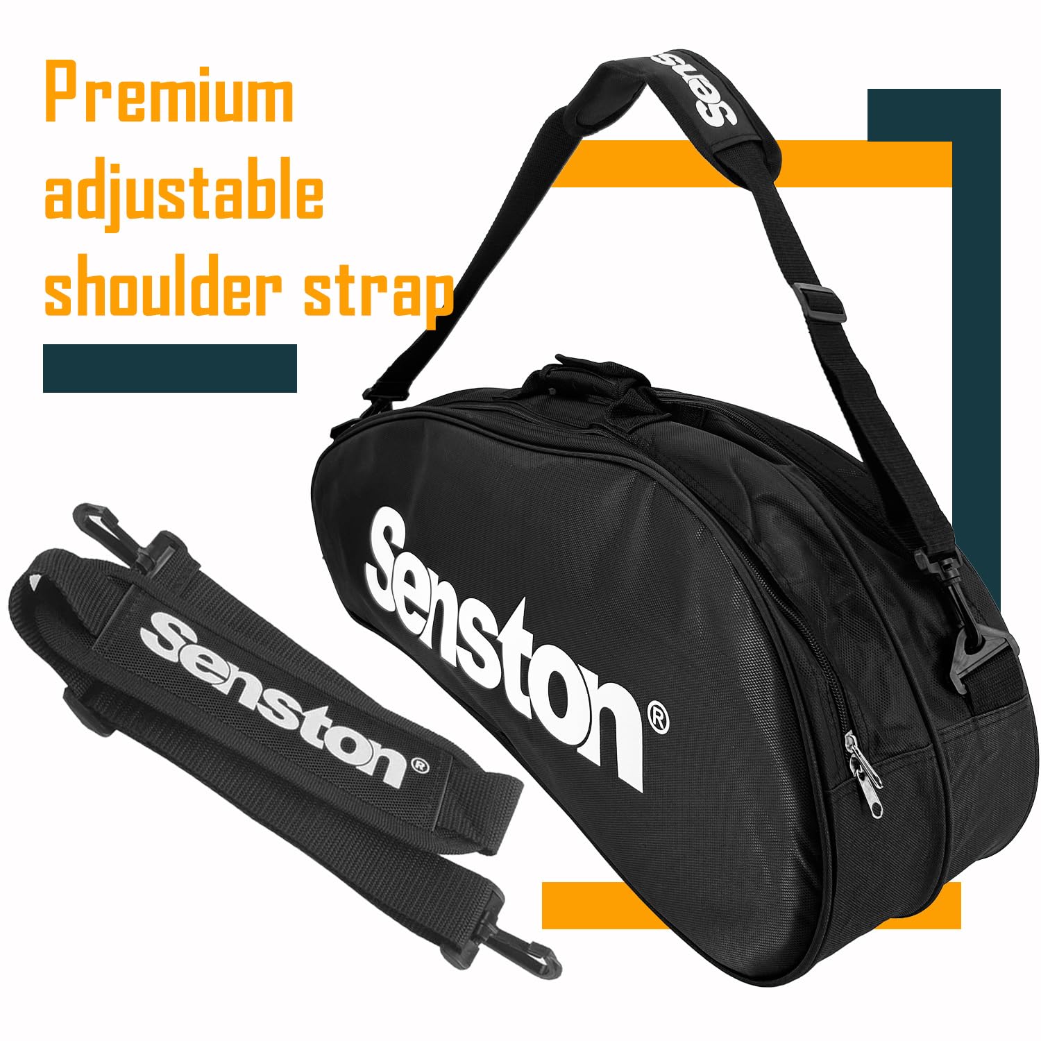 Senston Waterproof & Dustproof Tennis & Badminton Racket Bag - Single Shoulder Sports Racquet Case for Men & Women | Perfect for Court, Gym & Travel