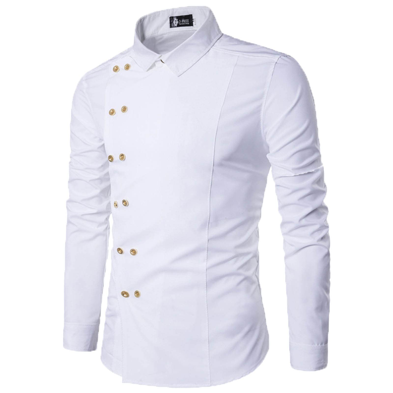 Stylish Men's Double Breasted Western Shirts - Slim Fit Casual Long Sleeve Button Down Shirt with Turn-Down Collar | Perfect for Cowboy Rides, Country Music Festivals & Western-Themed Parties