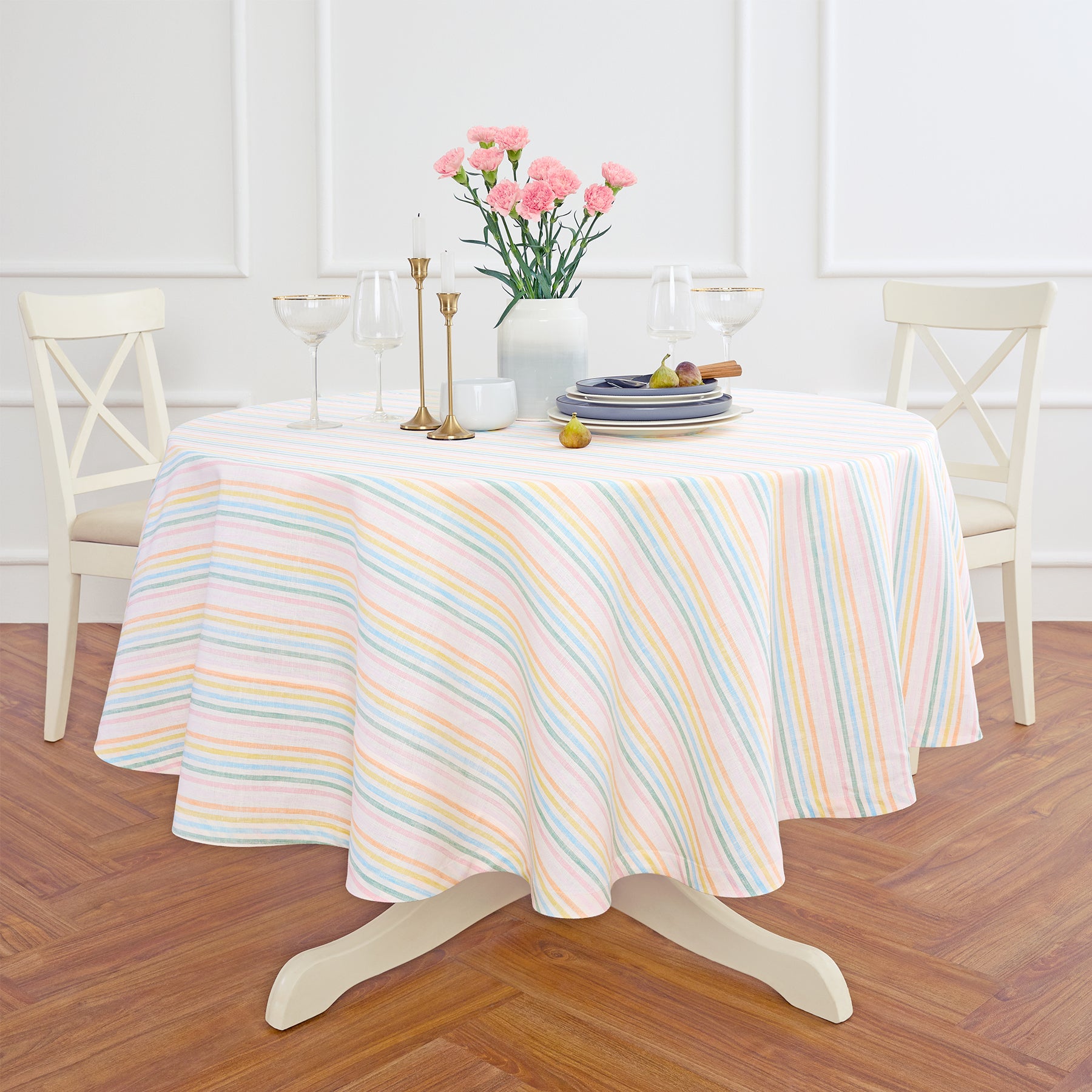 Julia Round Tablecloth - Elegant & Durable 60 Inch Round Table Cover for Dining, Parties, and Home Decor | Washable & Wrinkle-Resistant