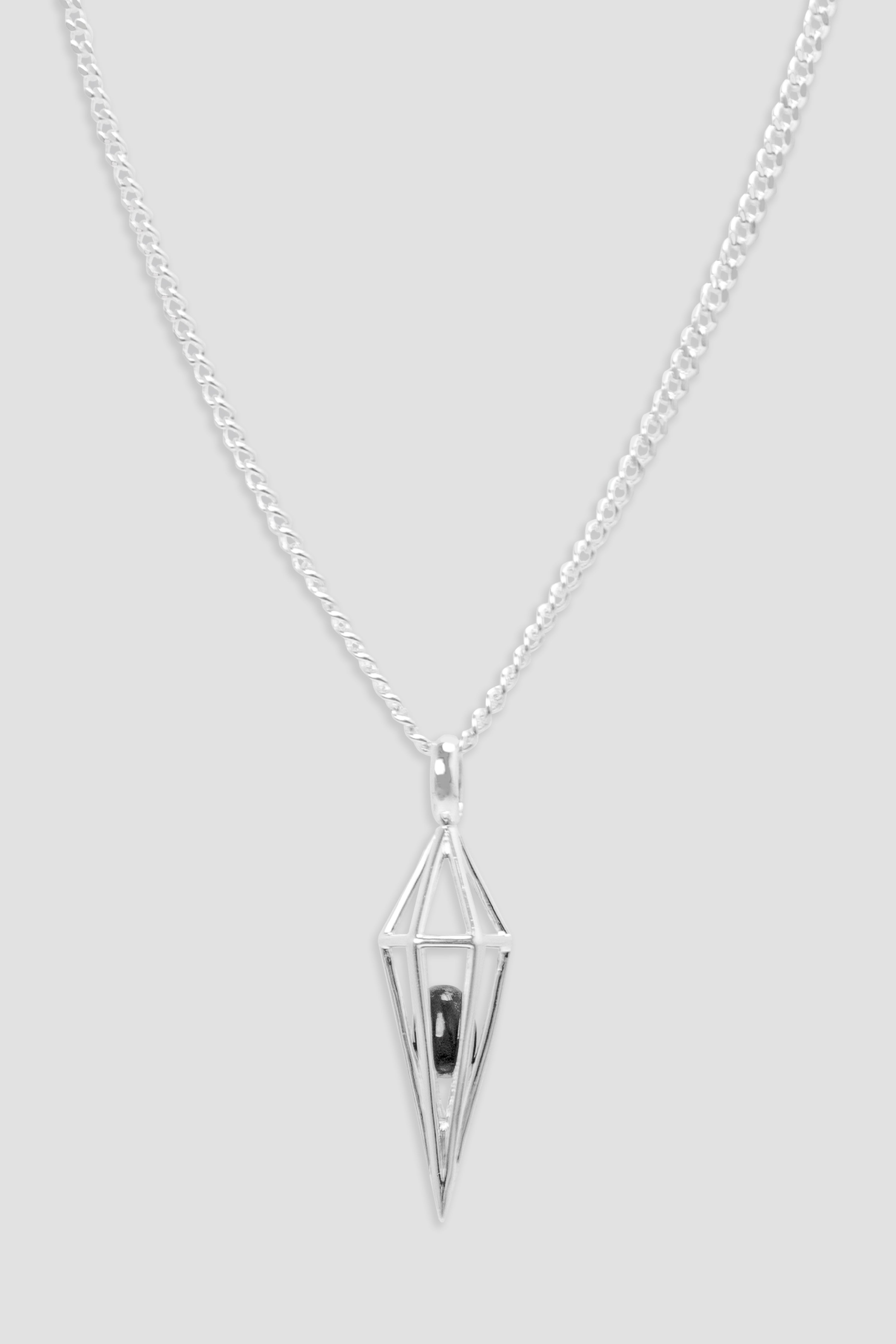 Shungite Geometric Pendant Necklace with Chain - Black Stone Protection Jewelry for EMF Radiation Shielding & Energy Cleansing | Perfect for Meditation, Office Wear & Spiritual Healing
