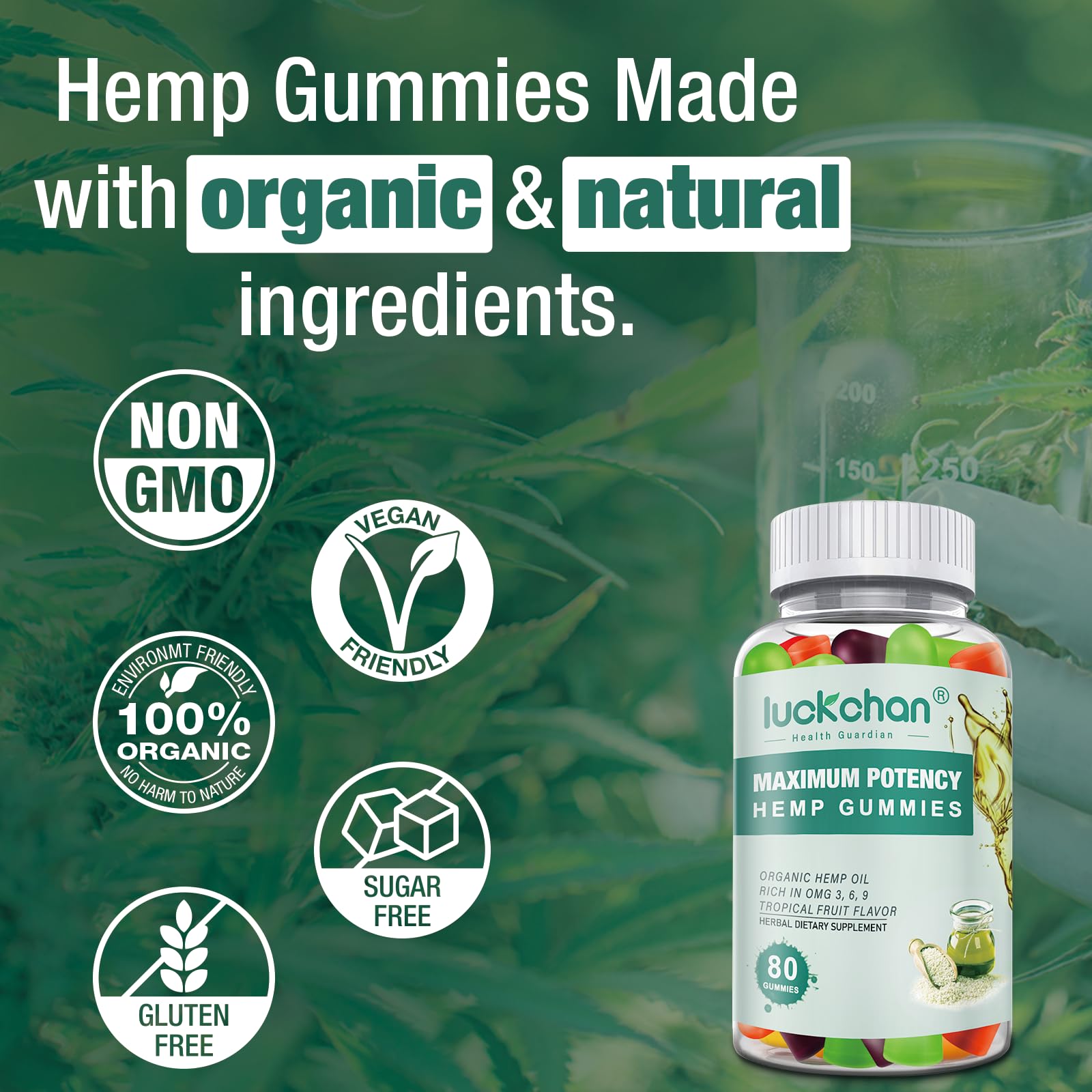 Premium Hemp Gummies (3-Pack) - High Potency Organic Hemp Oil Gummies for Adults - 100% Natural, Extra Strength, Made in USA - Perfect for Stress Relief & Better Sleep