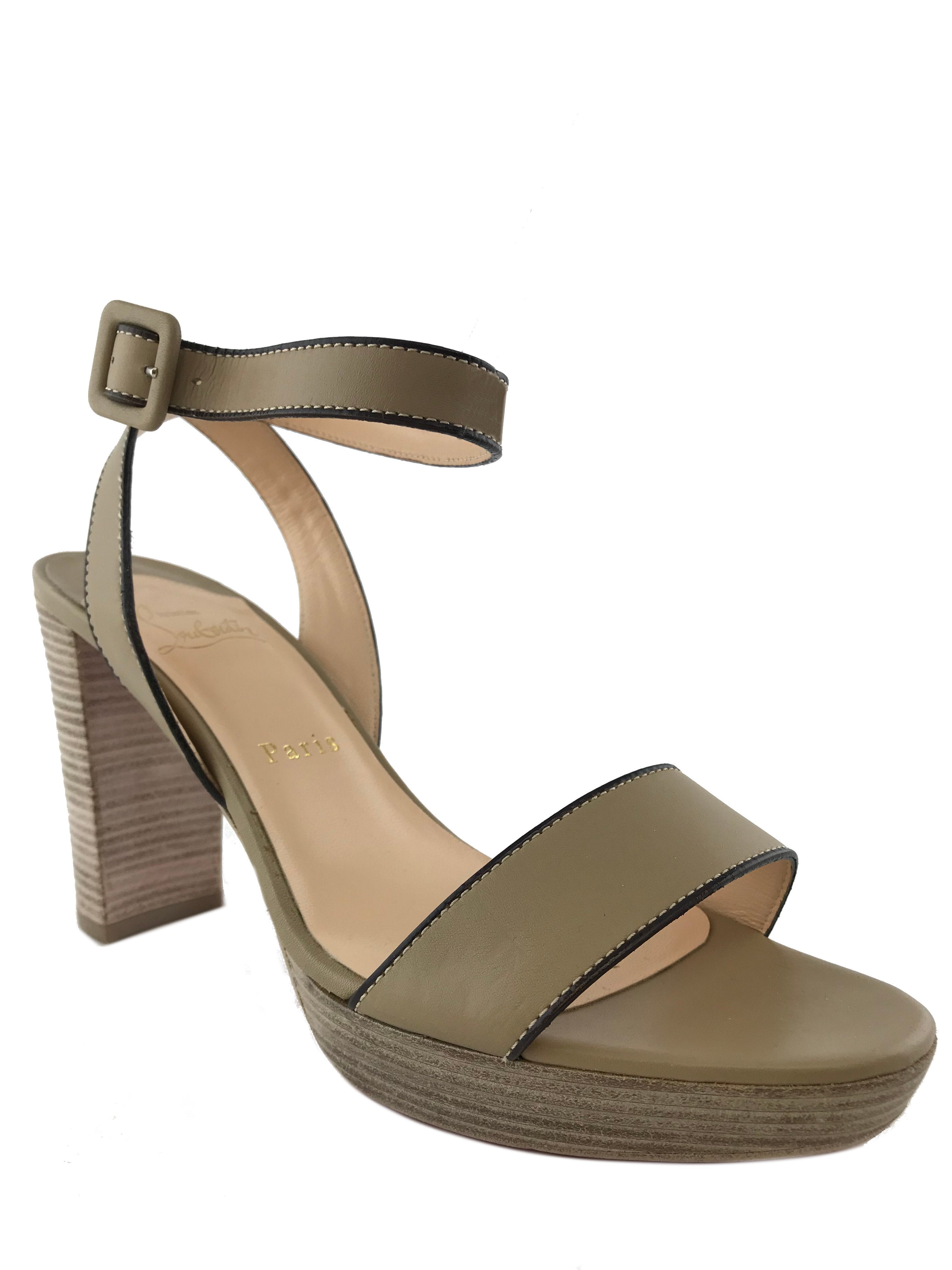 Christian Louboutin Leather Wrap Around Platform Sandals - Women's Size 9 | High Heel Open Toe Summer Shoes for Weddings, Parties & Night Out