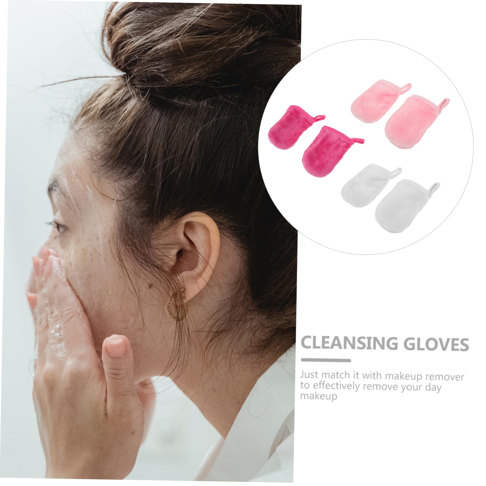 FRCOLOR 12 Pack Reusable Makeup Remover Gloves & Soft Fleece Facial Cleansing Cloths - Gentle Exfoliating Washable Wipes for Sensitive Skin | Perfect for Travel, Gym & Daily Skincare Routine