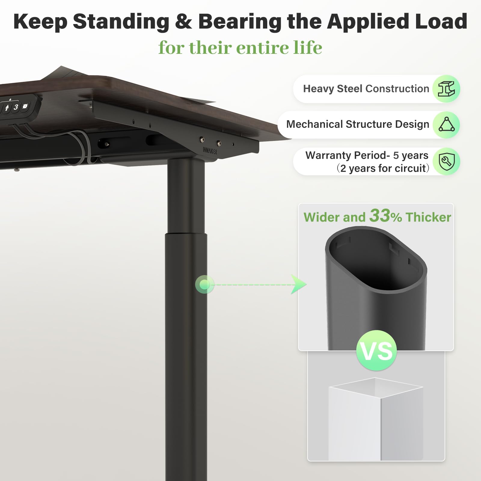 INMAKER Electric Standing Desk Frame - Adjustable Height 25