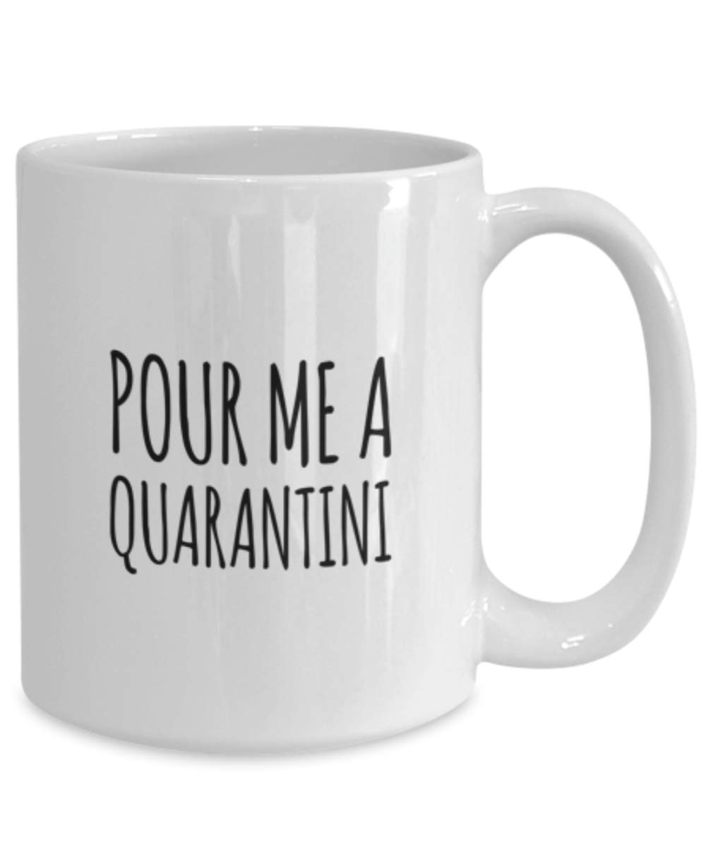 Funny Fathers Day Coffee Mug - 15oz 'Pour Me A Quarantini' Novelty Gift Cup - Perfect for Dad's Morning Coffee, Office Use & Humorous Gifts